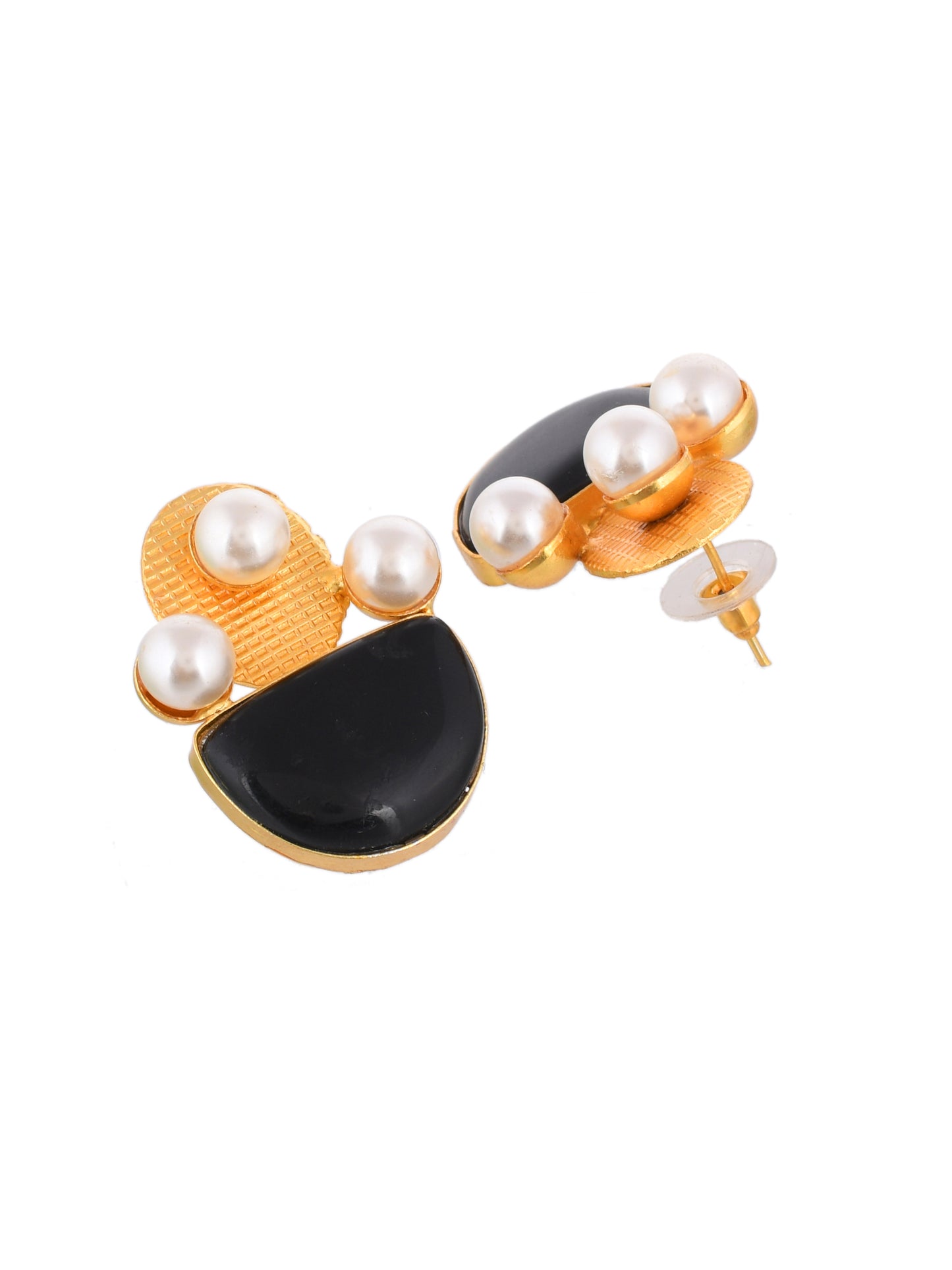 gold plated pearl stud earring