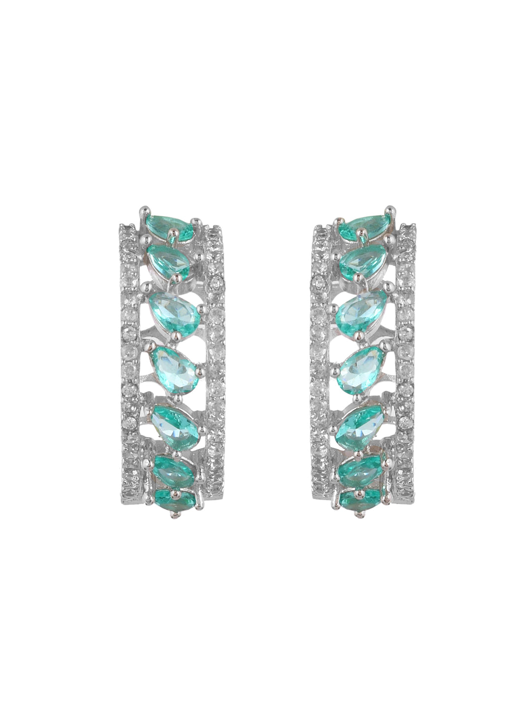 Silver plated ad hoop earring