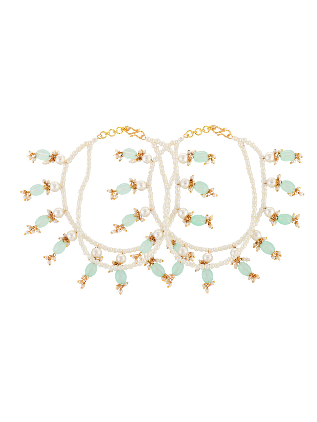 Tranding pearls-studded gold tone anklet for womens&nbsp;