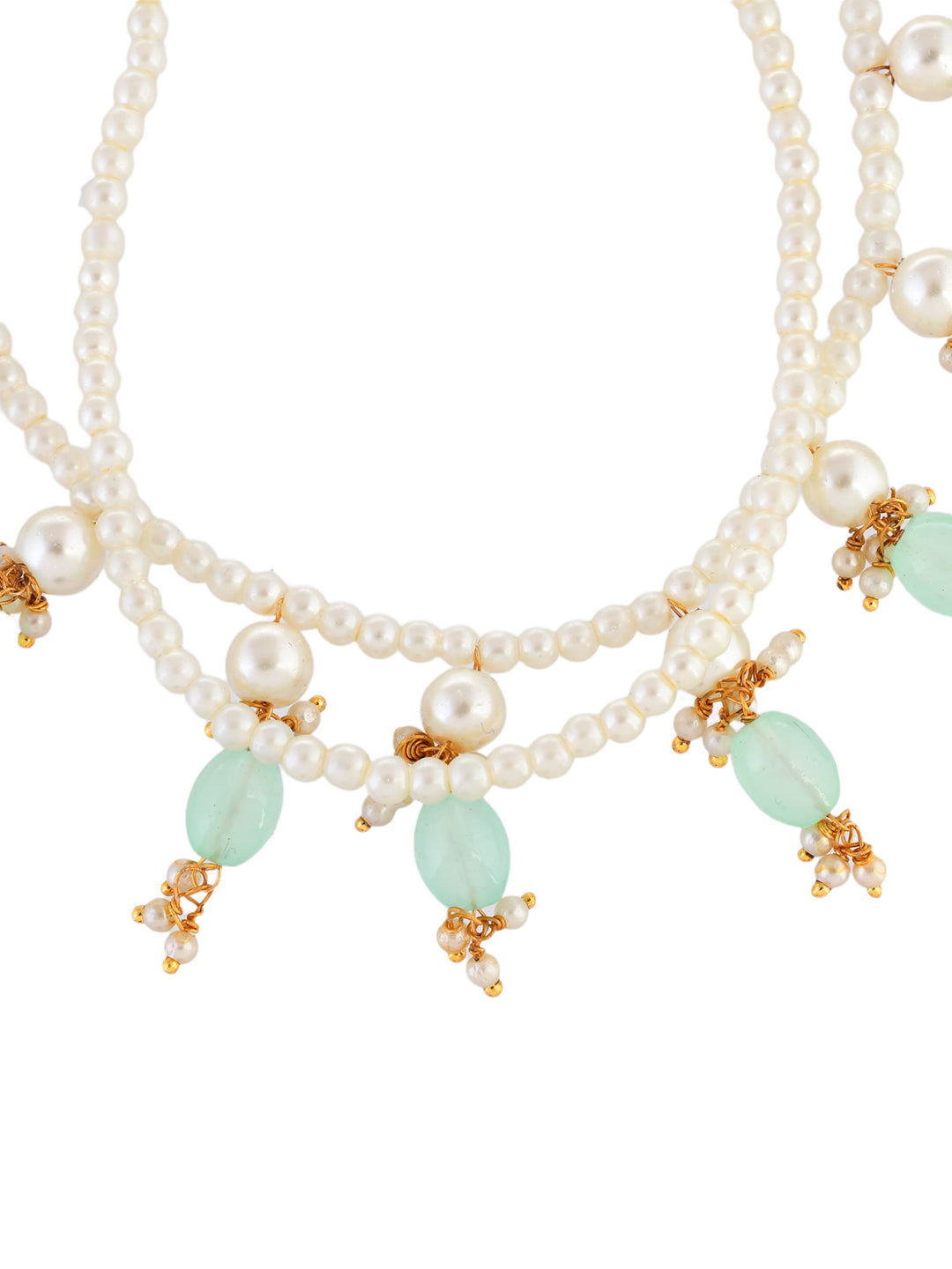 Tranding pearls-studded gold tone anklet for womens&nbsp;