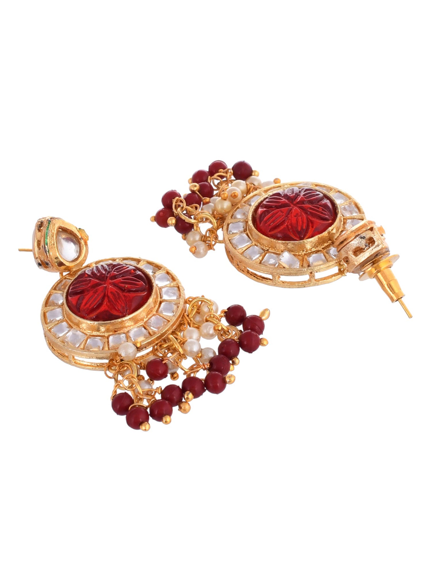 Gold plated beads meenakari jewellery set