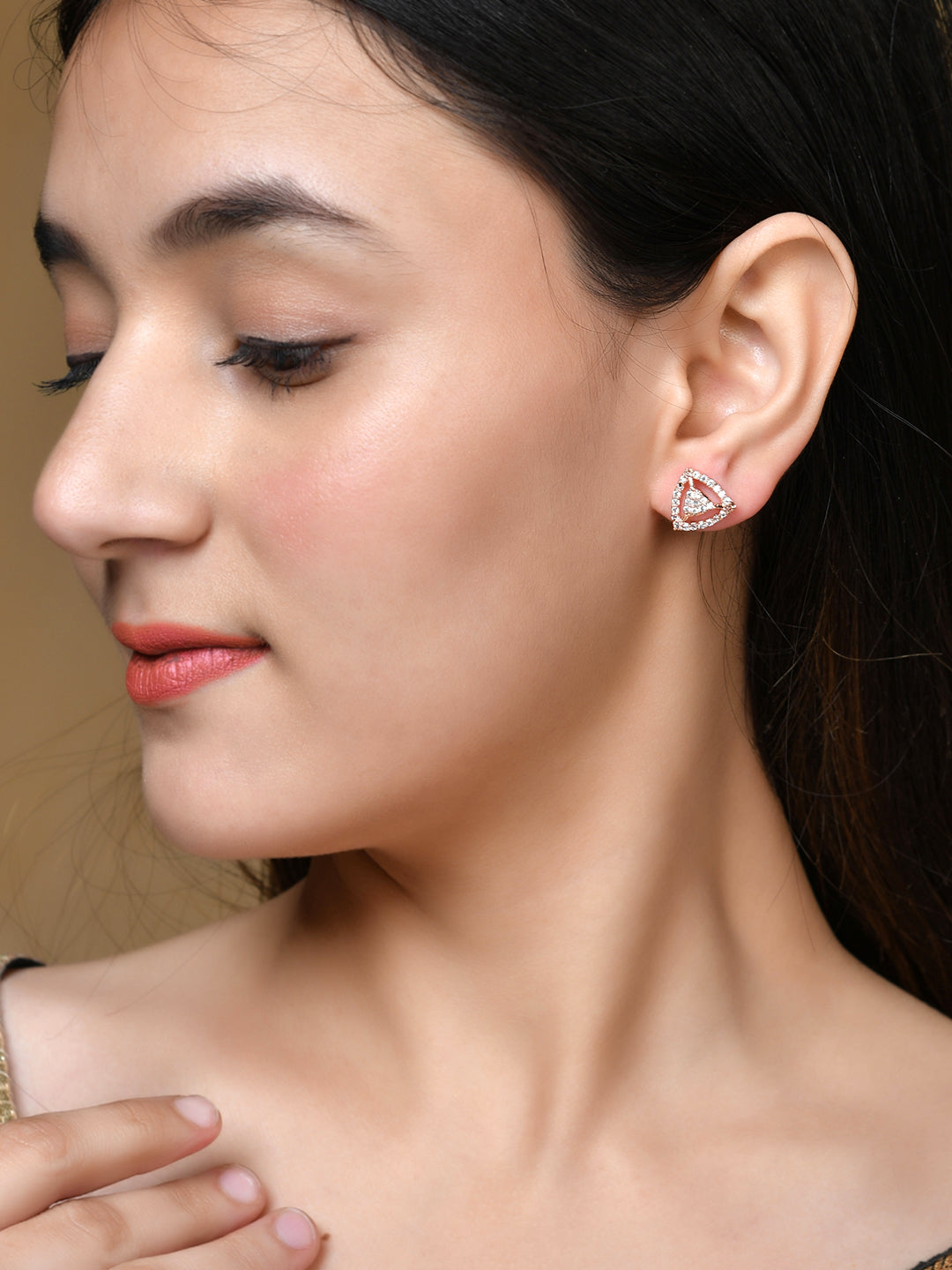 Buy Simple American Diamond Stud Earrings for Women Online at