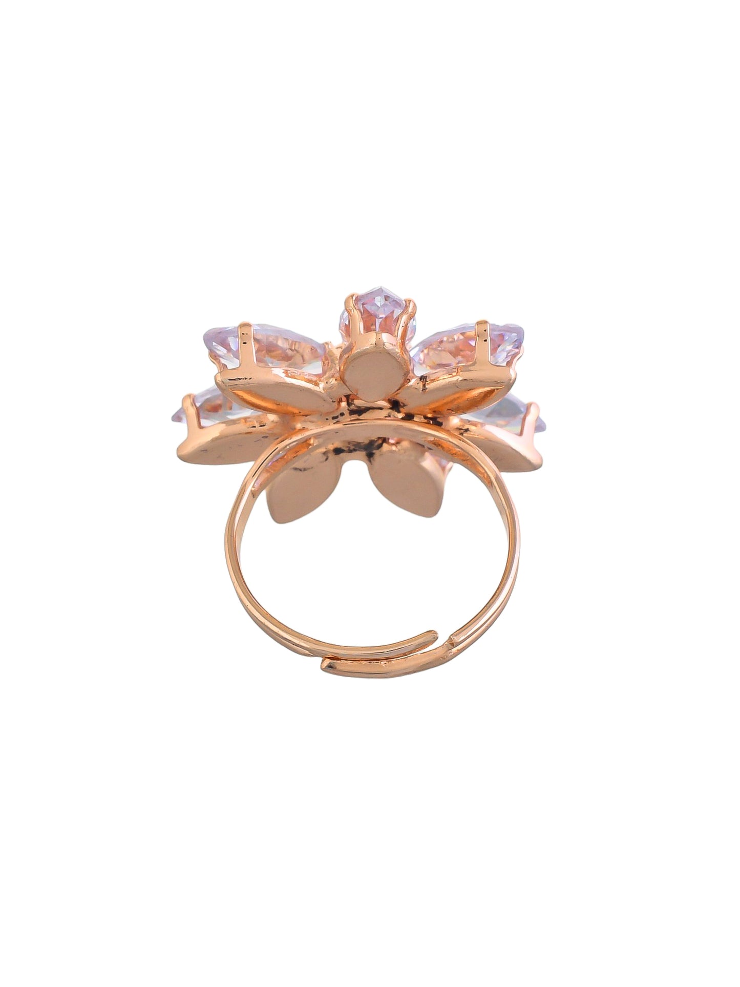 Adjustable flower design american diamond rings for girls & womens.