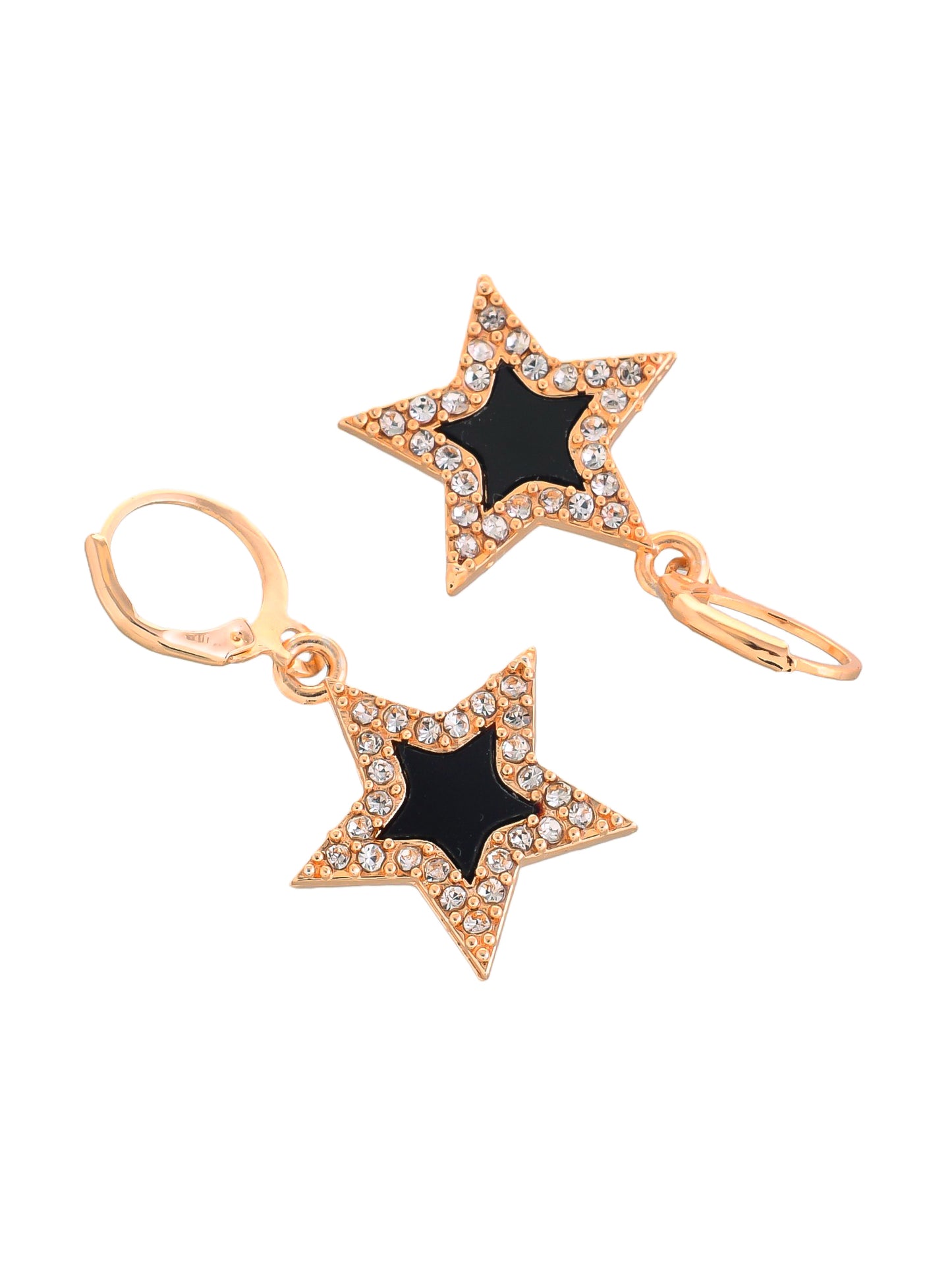 Rose Gold Black Stars Drop earrings for girls and women