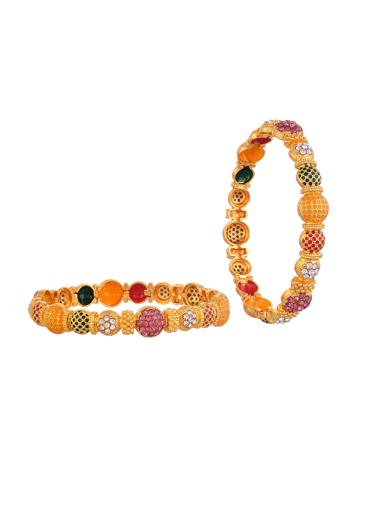 Trending Gold-Plated Kundan Studded  Bangles