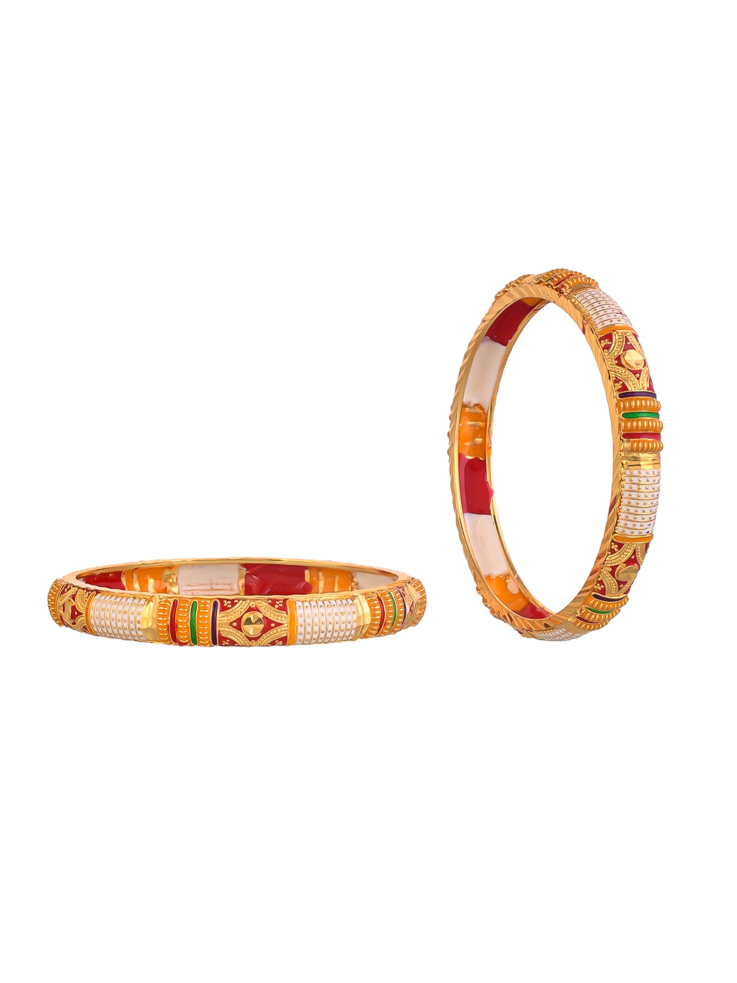 Trending Gold-Plated Kundan Studded  Bangles