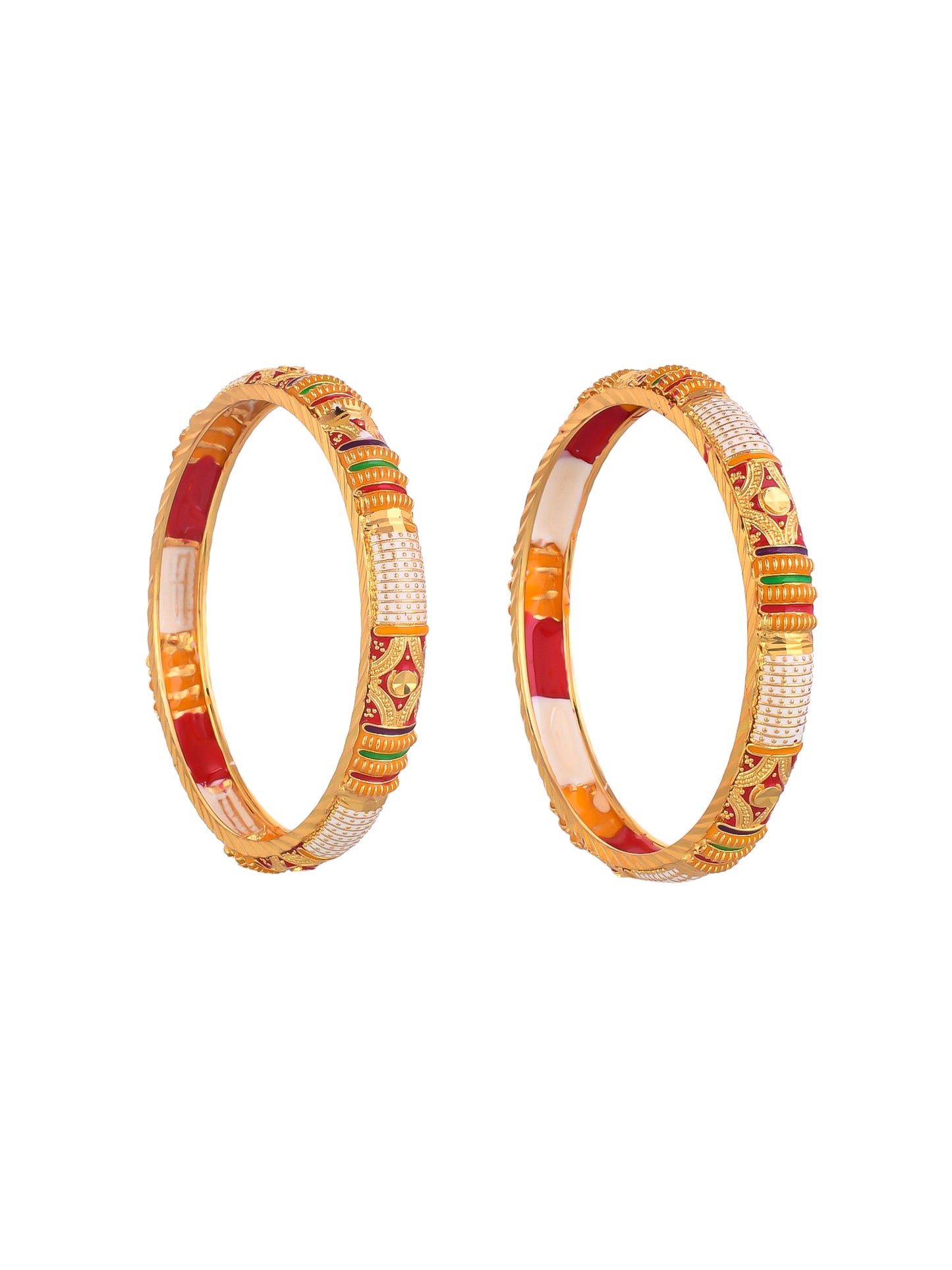 Trending Gold-Plated Kundan Studded  Bangles