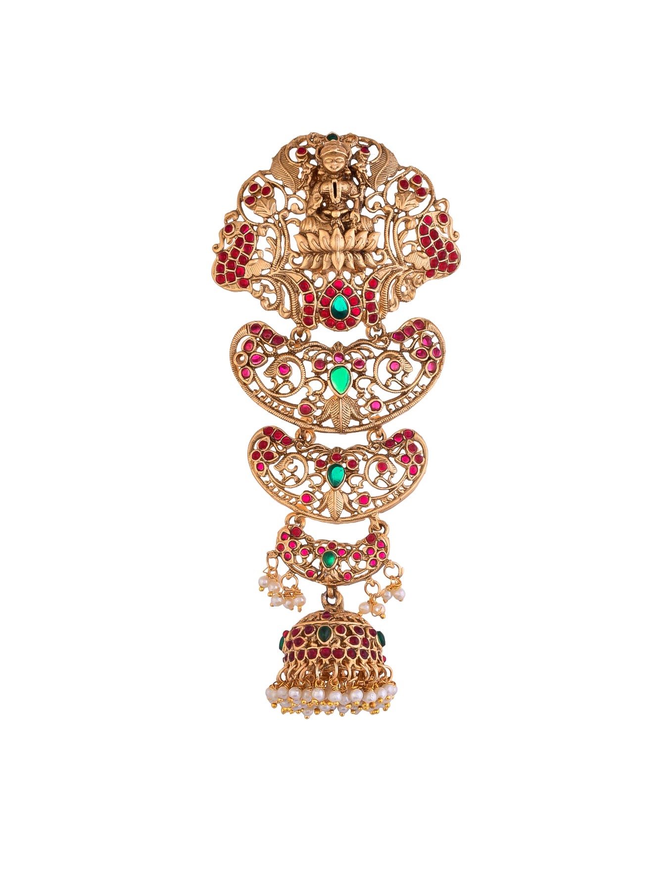 Gold Plated Half Moon Bridal Jadai Choti Wedding Hair Accessory