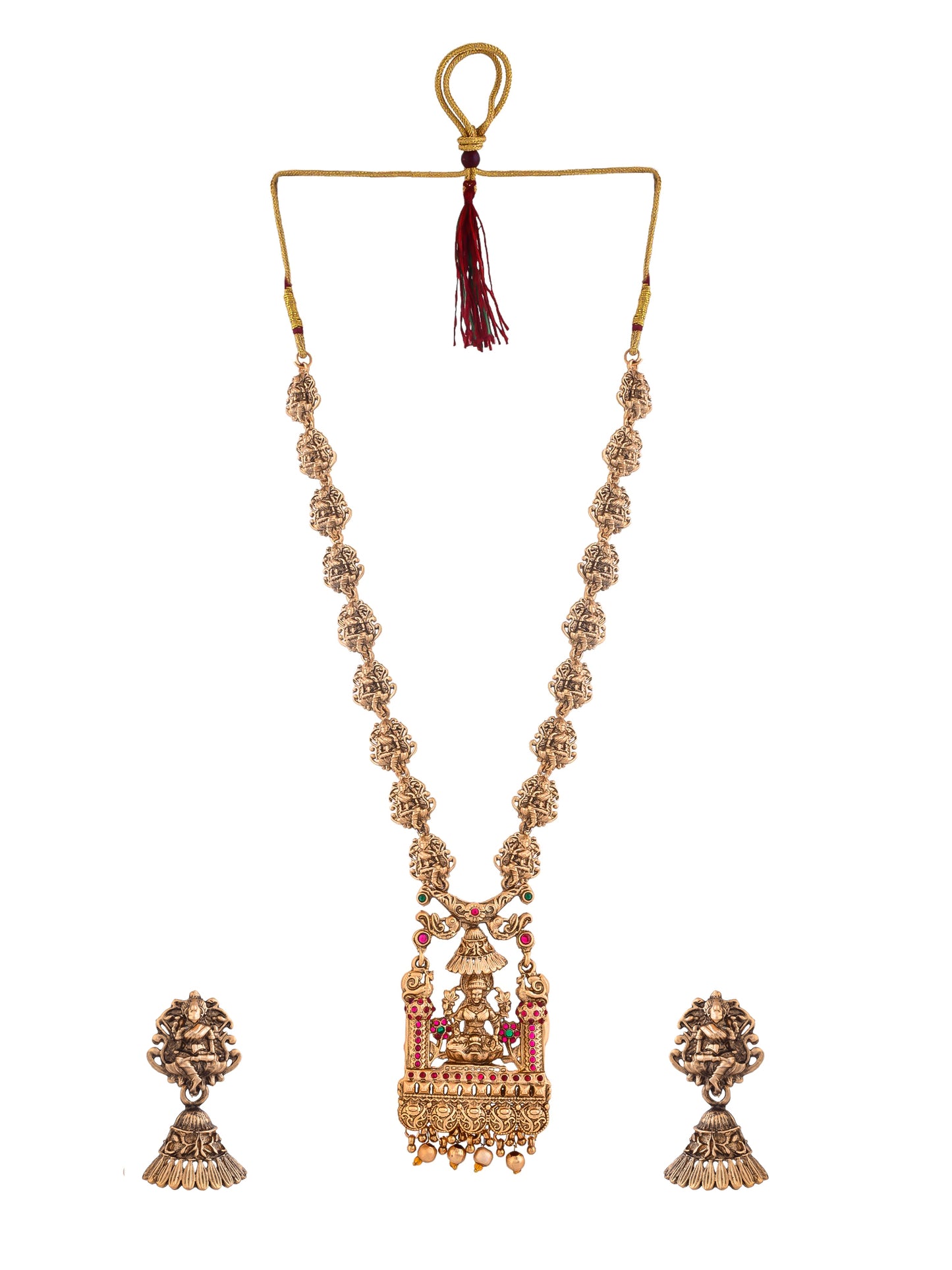 Gold-tone Goddess Temple Jewellery Set