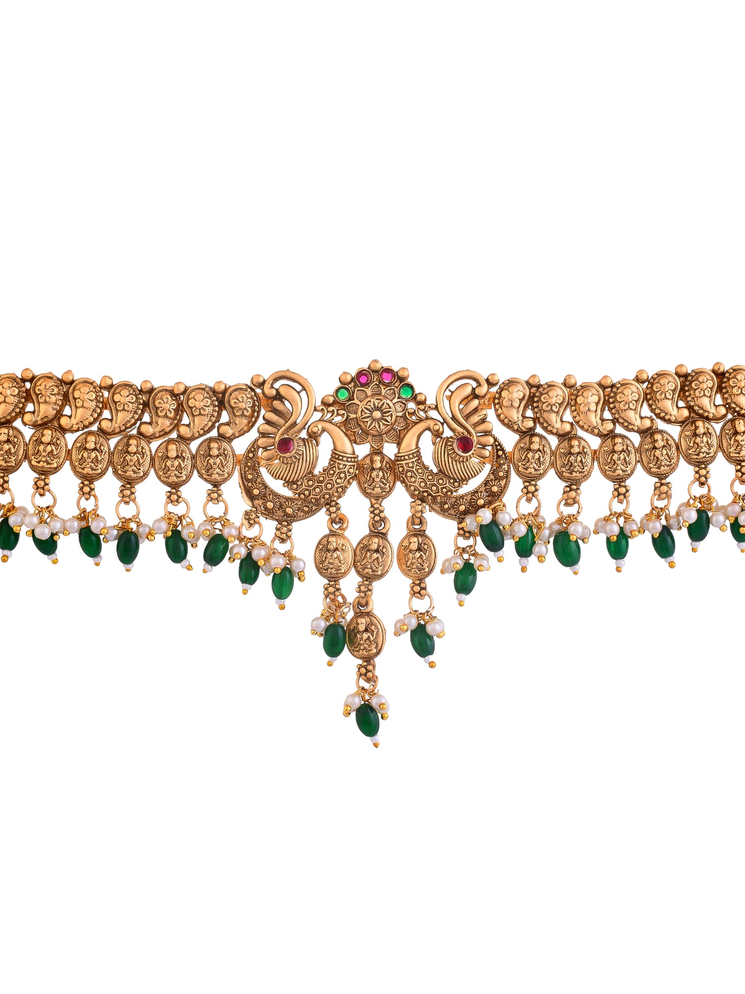 Fancy Pearl Choker Traditional Temple Necklace Jewellery Set for Women