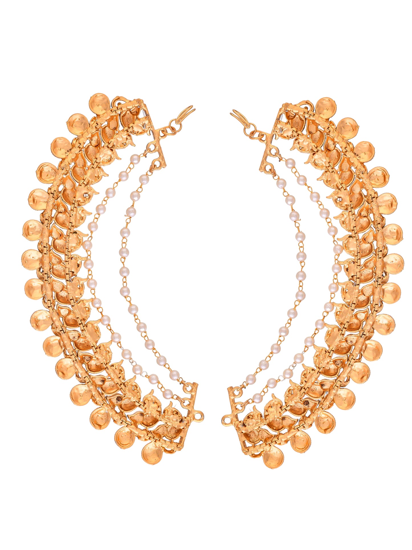 Elegant Gold Leaf Long Earrings - A Touch of Traditional Glamour