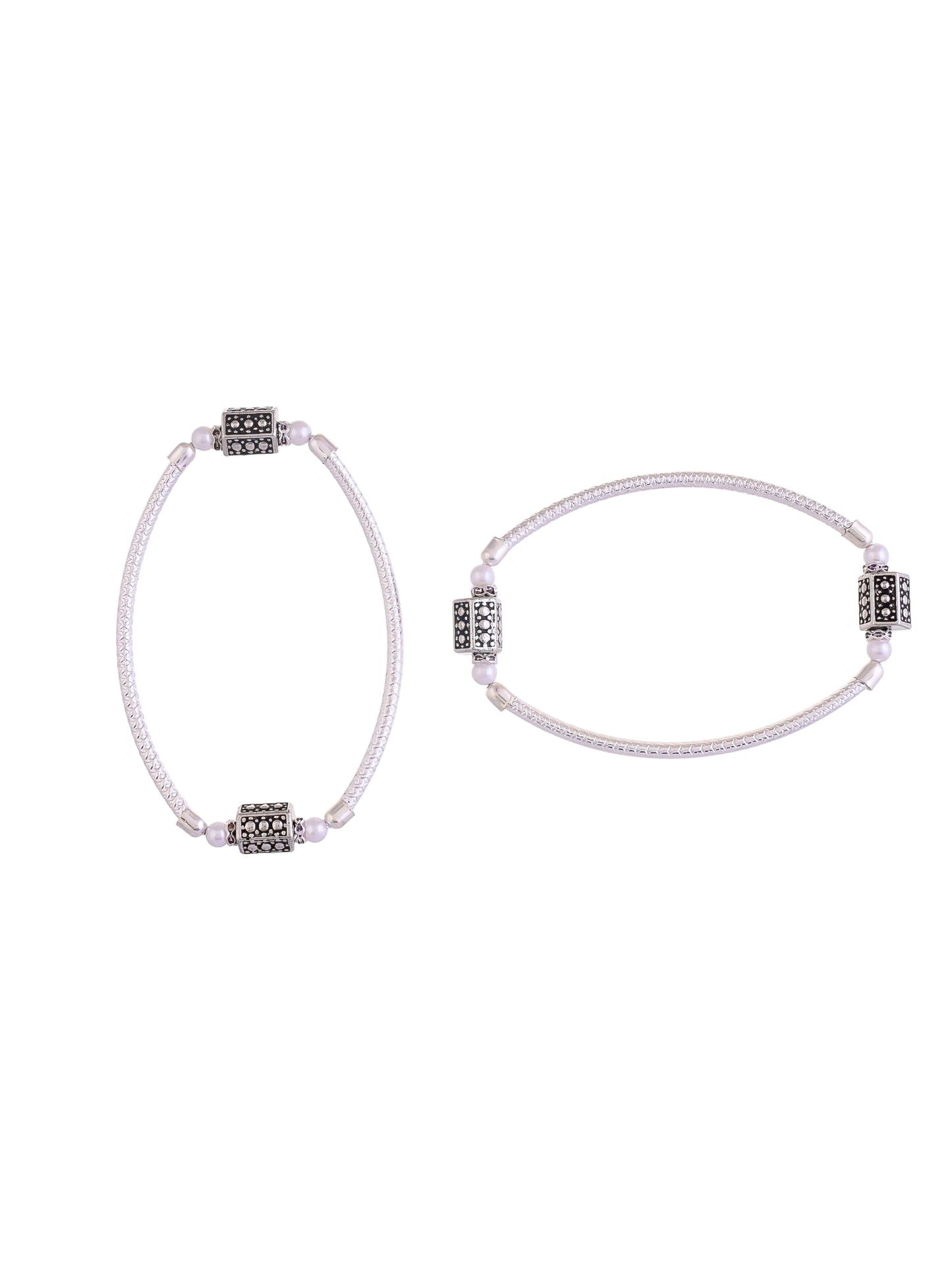 Trending Silver tone pearls anklet for womens