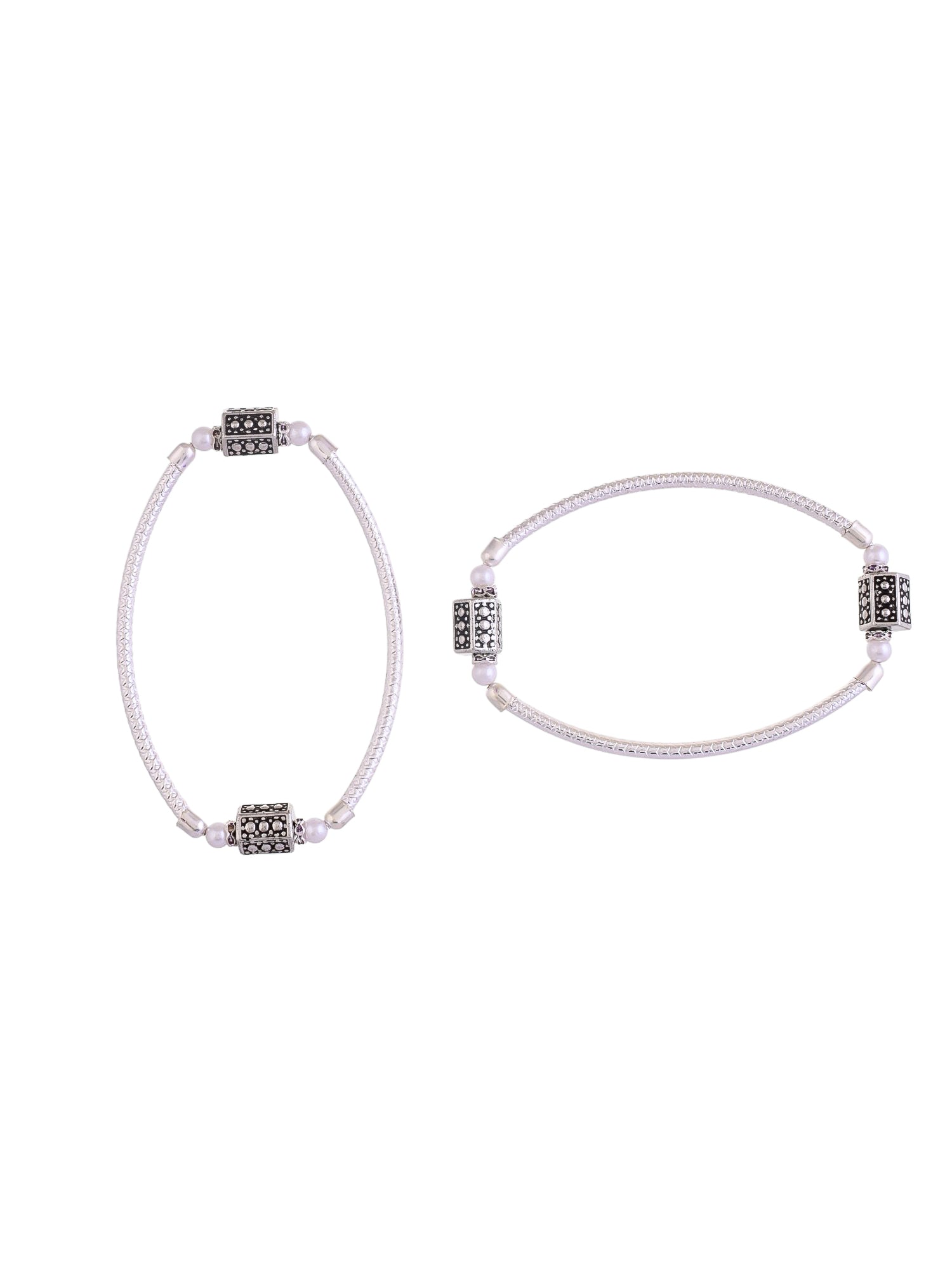 Trending Silver tone pearls anklet for womens