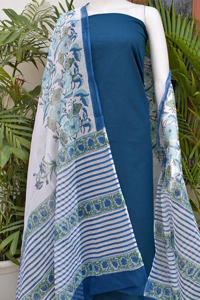 Unstitched Kurta Set with Kota Doriya Dupatta