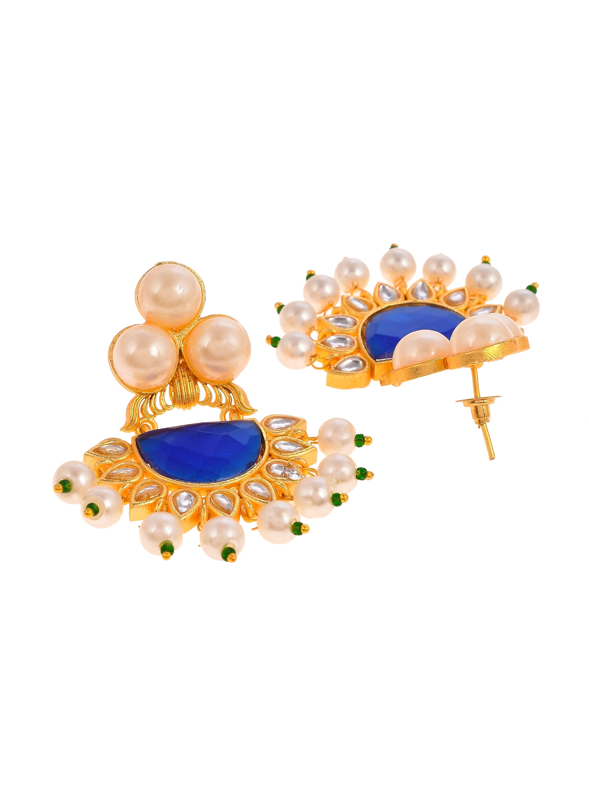 Gold Plated Kundan Small Traditional Earrings for Women