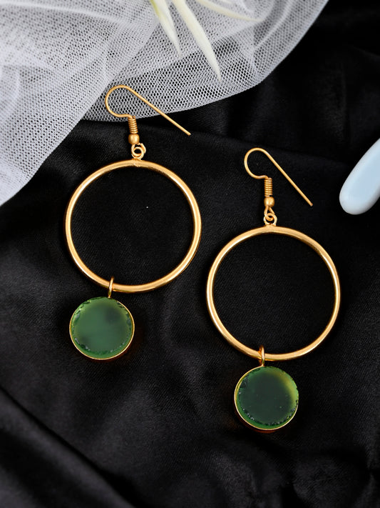 Gold Toned Circular Western Drop Earrings for Women Online