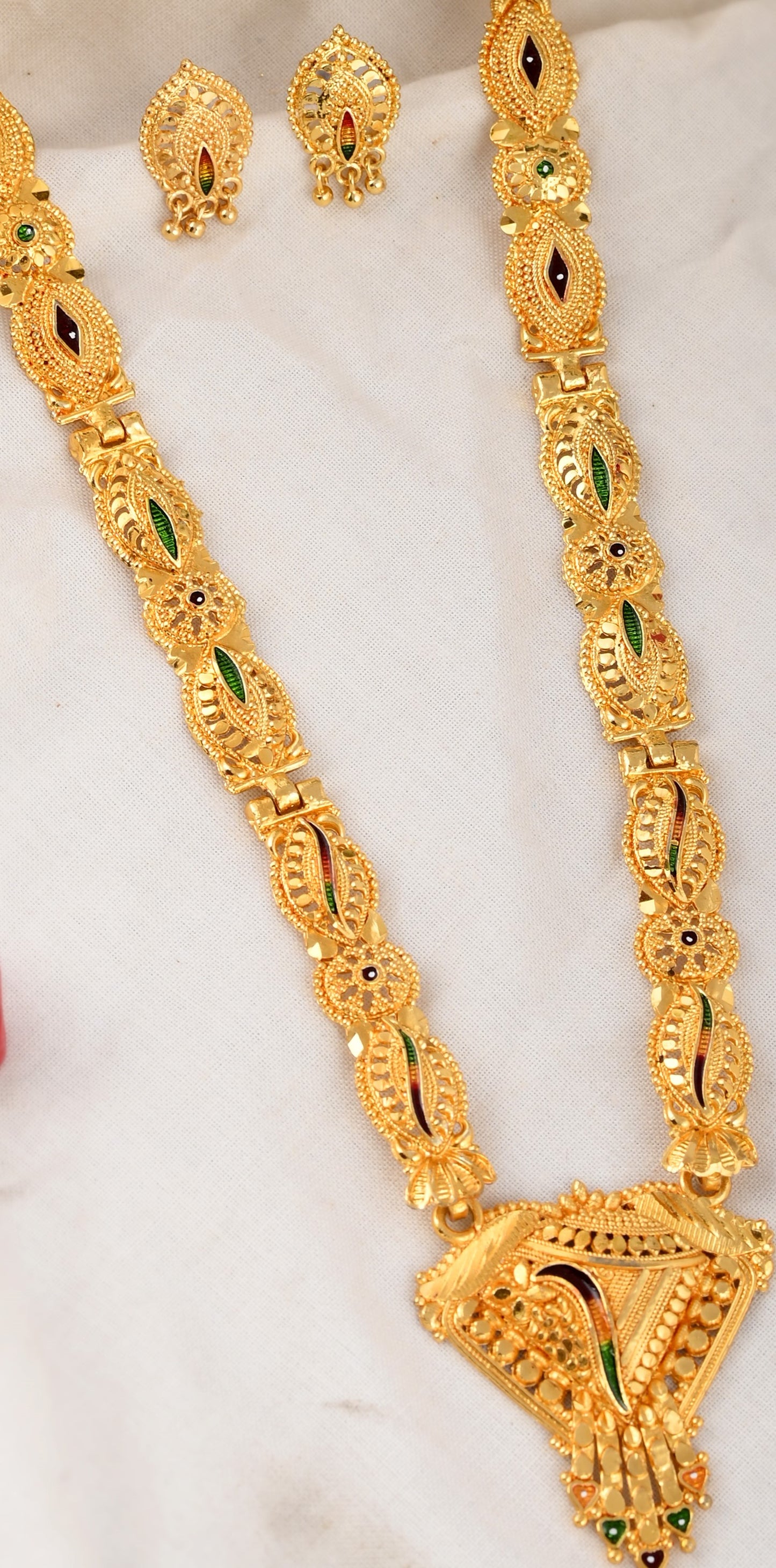 Gold Plated Handcrafted Meenakari Jewellery Set