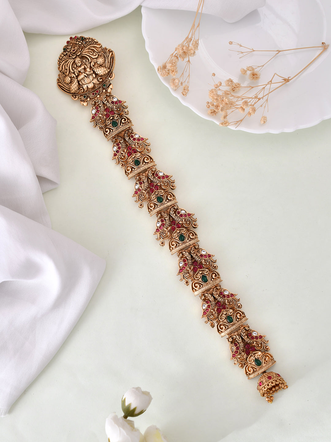 Beaded Gold Plated Temple Head jewellery