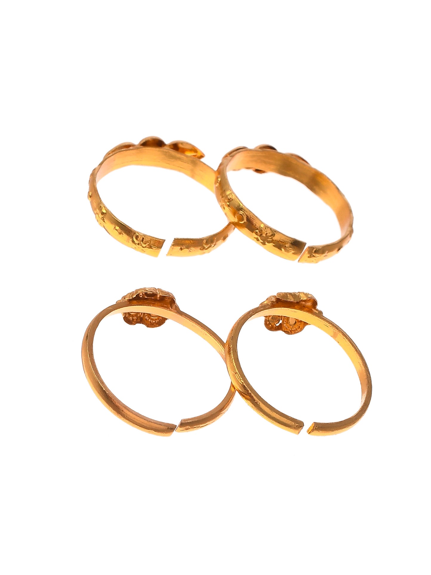 Set of 2 Gold Plated Bichiya Toe Rings For Women