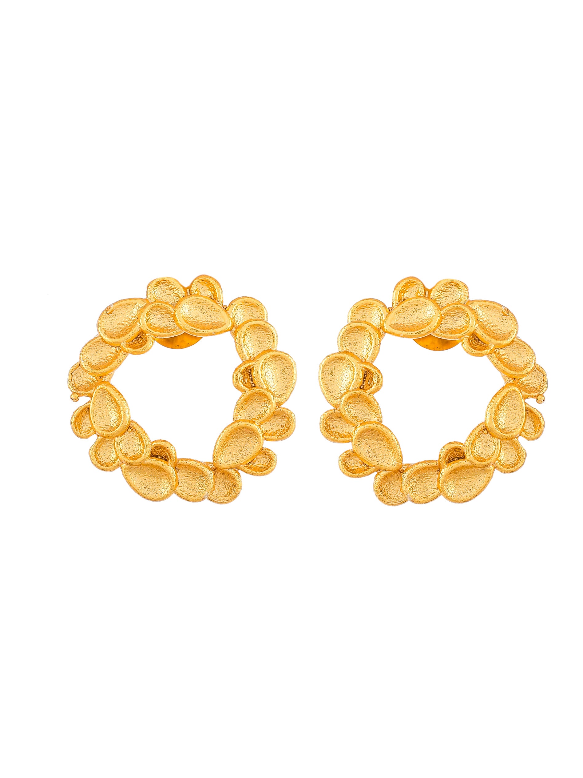 Gold plated designer circular Earrings