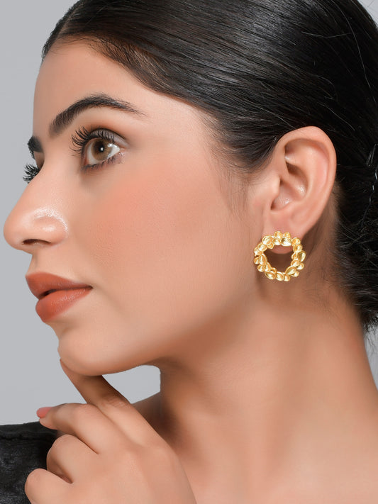 Gold Plated Designer Circular Earrings for Women Online