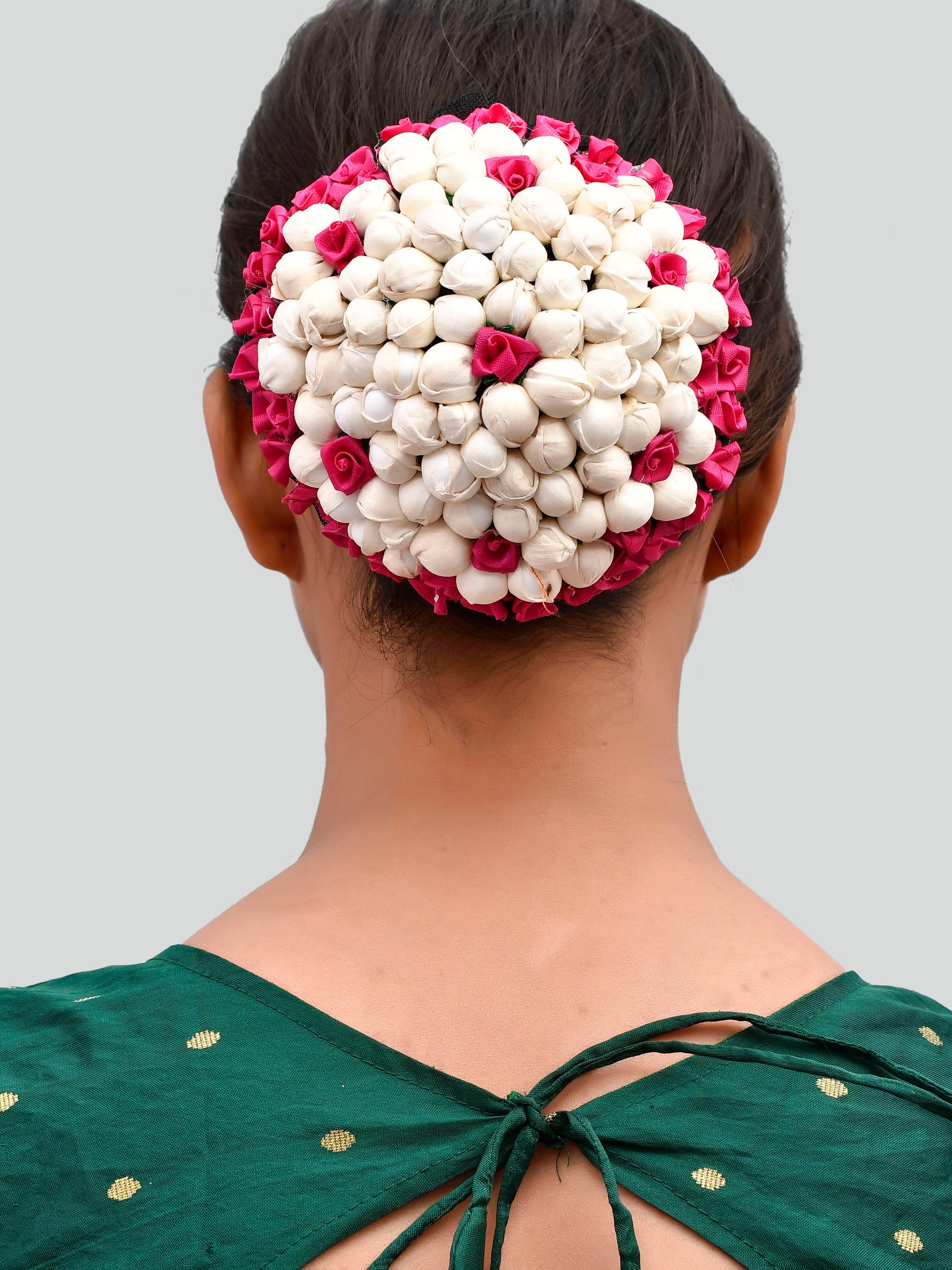 Mogra and Rose Flower brida juda Cover Hair Accessory