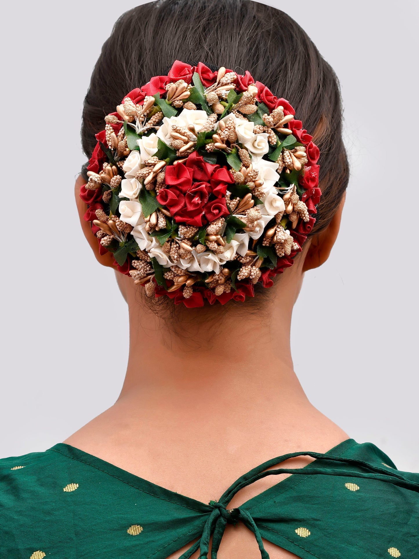 Multi Flower Artificial Hair Bun Cover