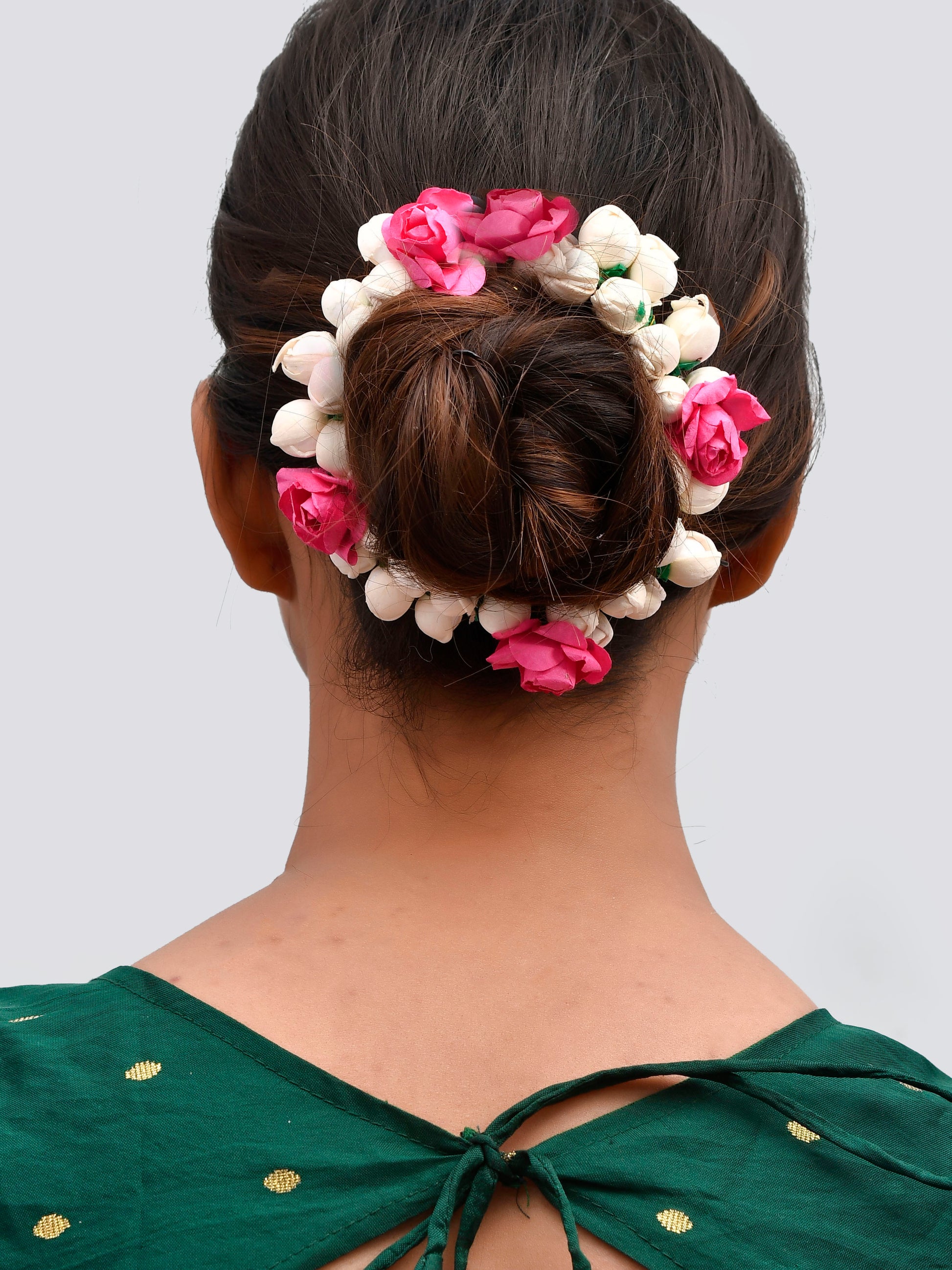 Mogra and pink flower Veni Hair Accessory