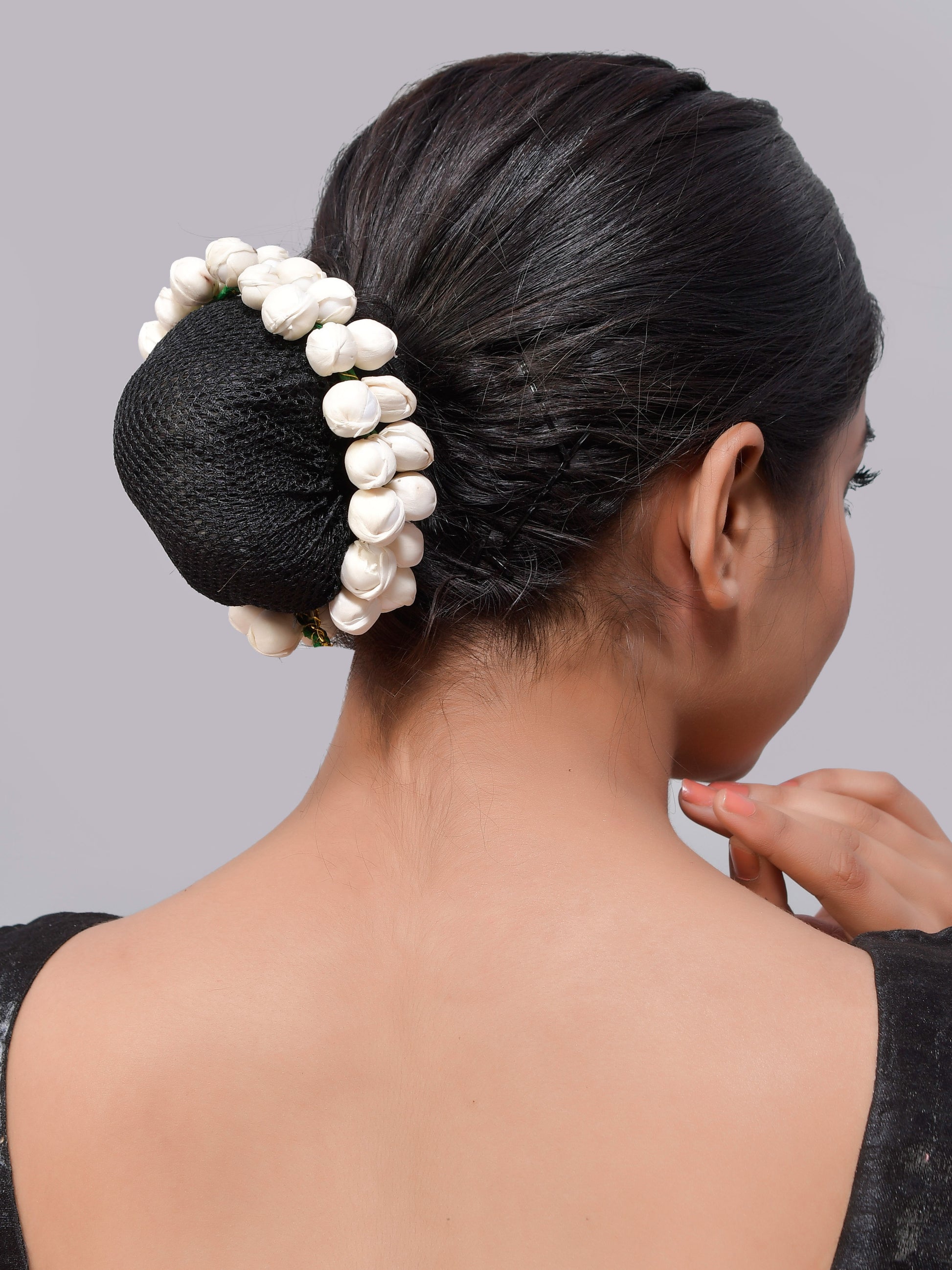 White Faux Mogra Flower Hair Accessory Set