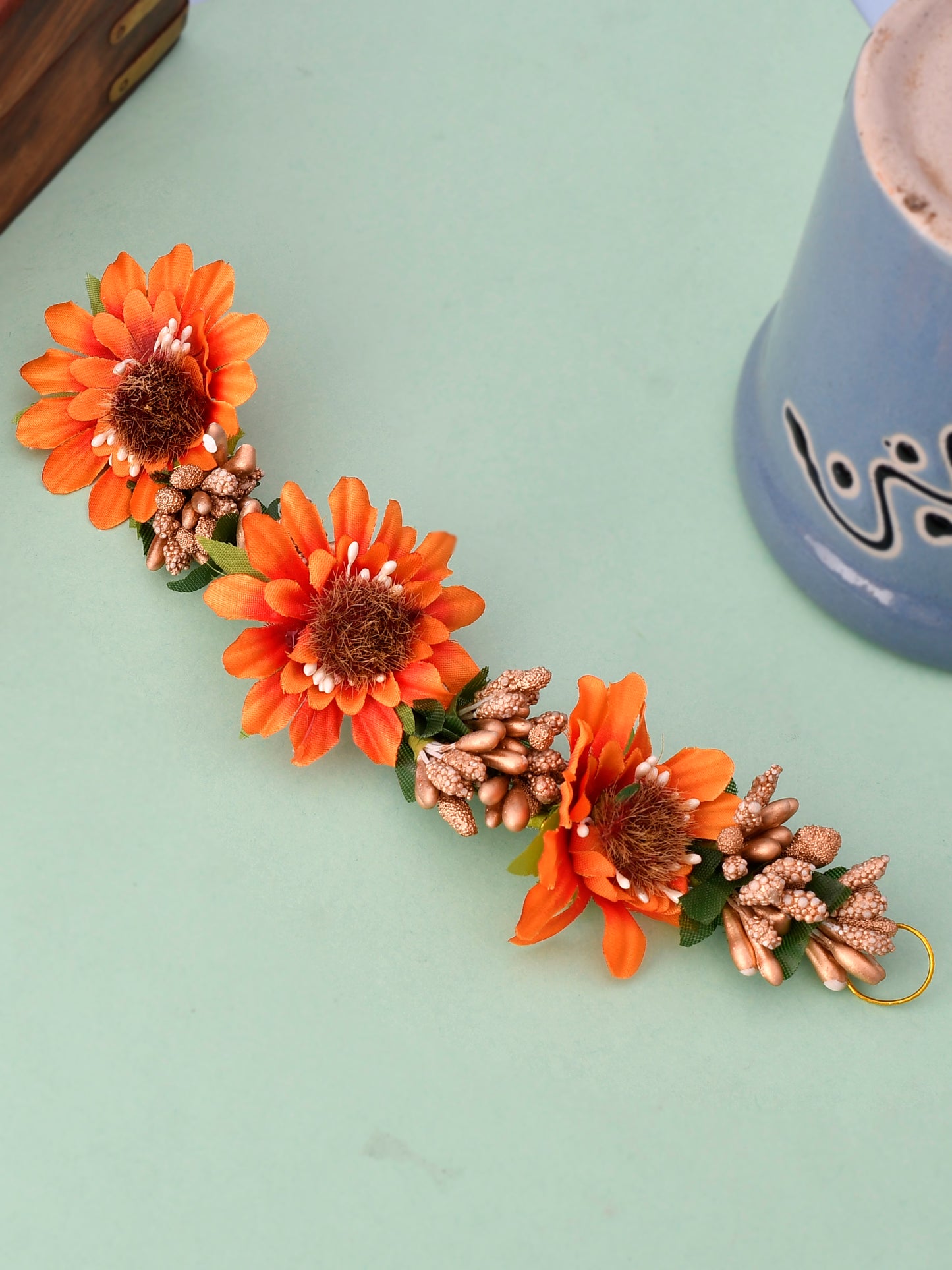 Marigold Artificial Flower Hair Accessory Set Online