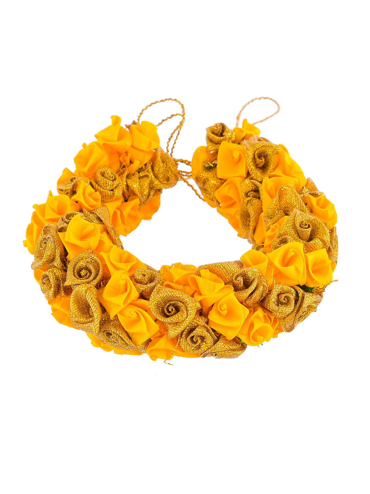 Yellow and Golden Ribbon Floral Hair Accessory Set
