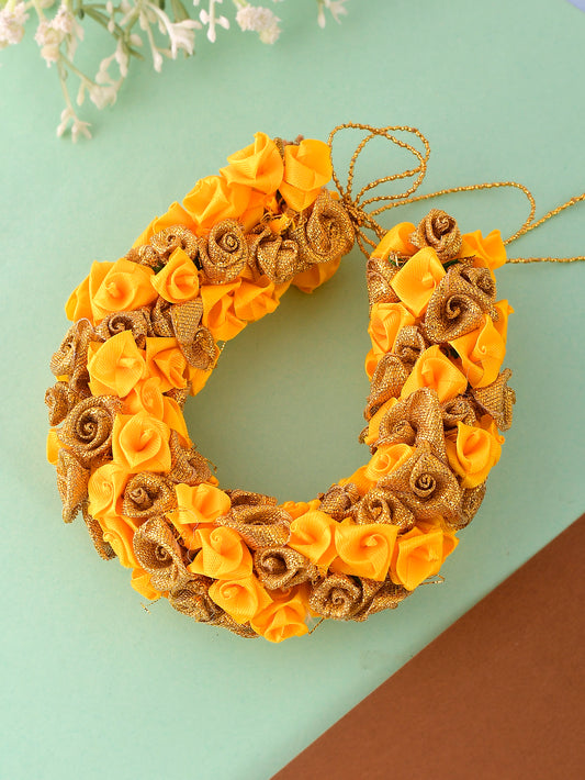 Yellow and Golden Ribbon Floral Hair Accessory Set