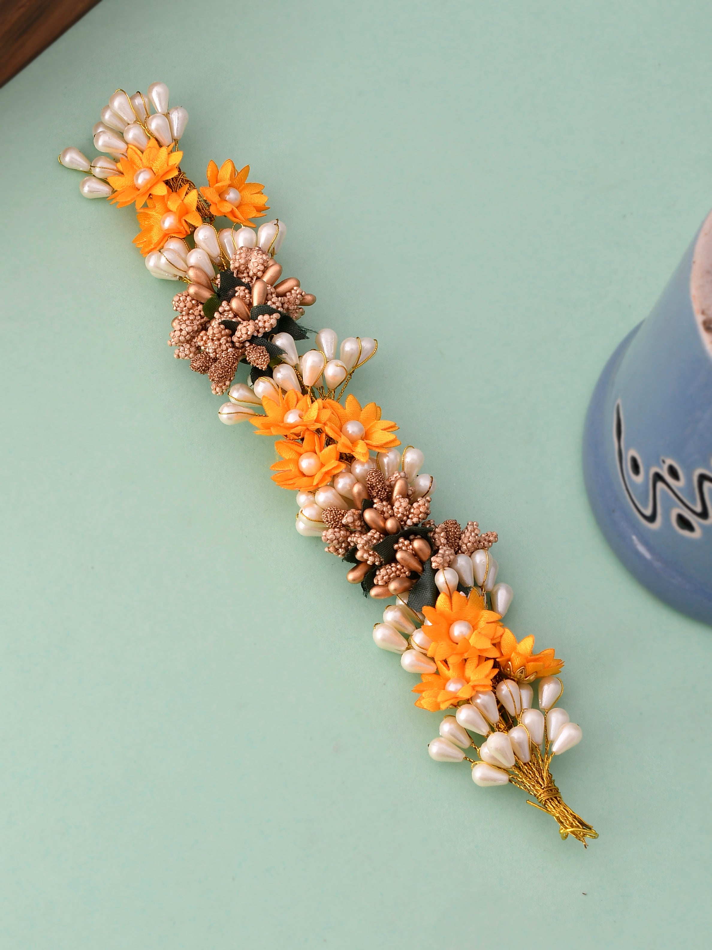 Marigold Artificial Flower Hair Accessory Set Silvermerc Designs