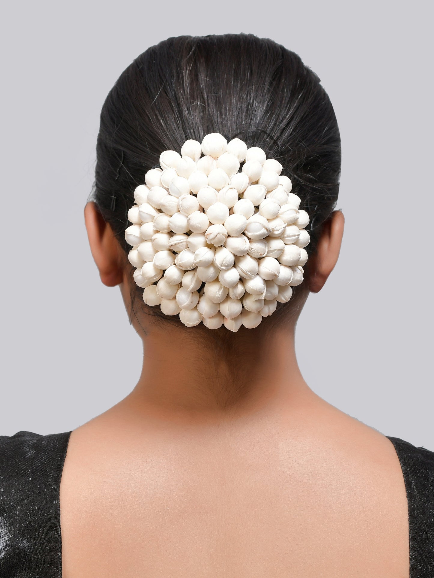 White Mogra Juda Bun Cover Hair Accessory Set