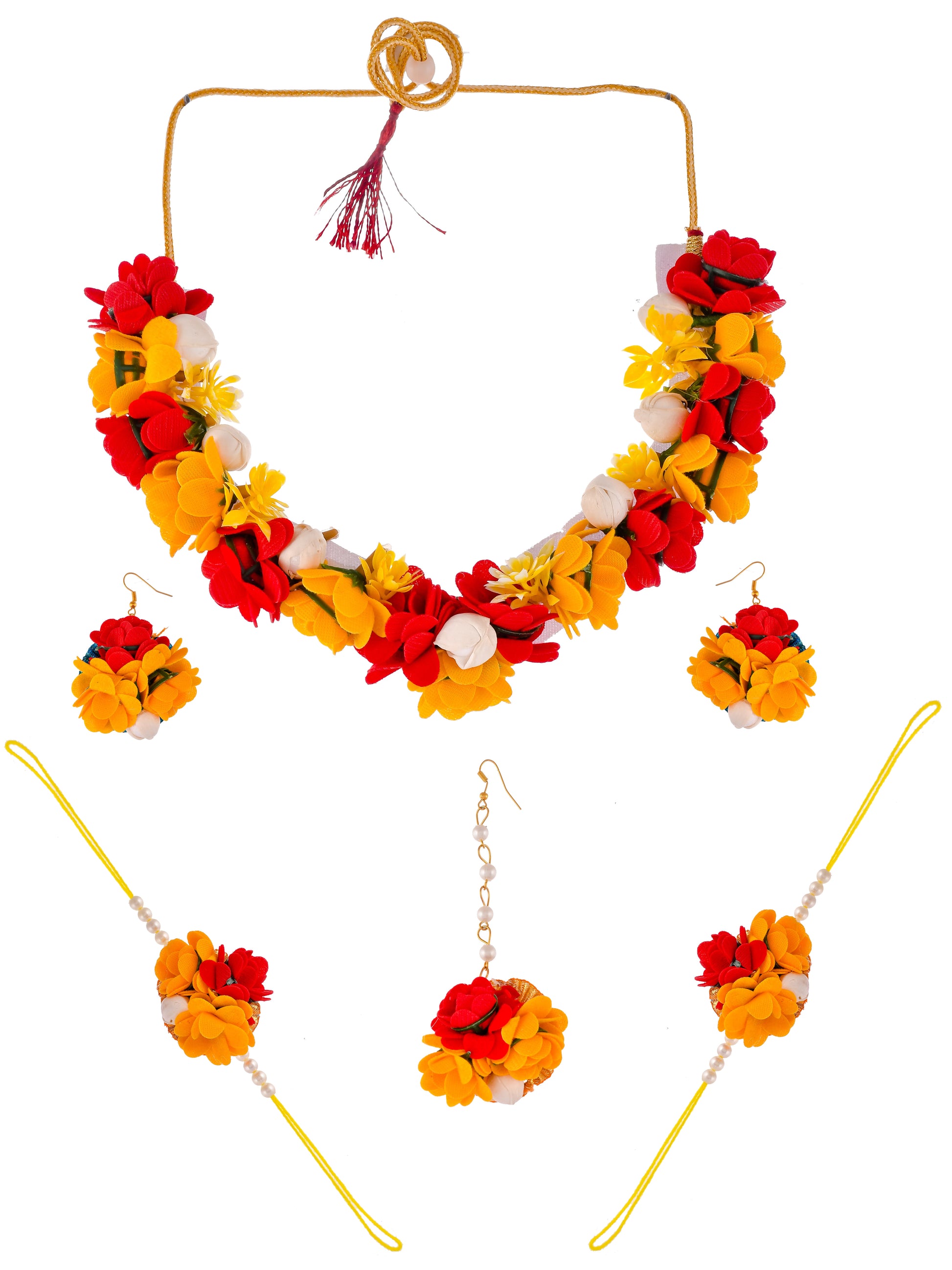 Mehndi Haldi Flower Jewellery Set
