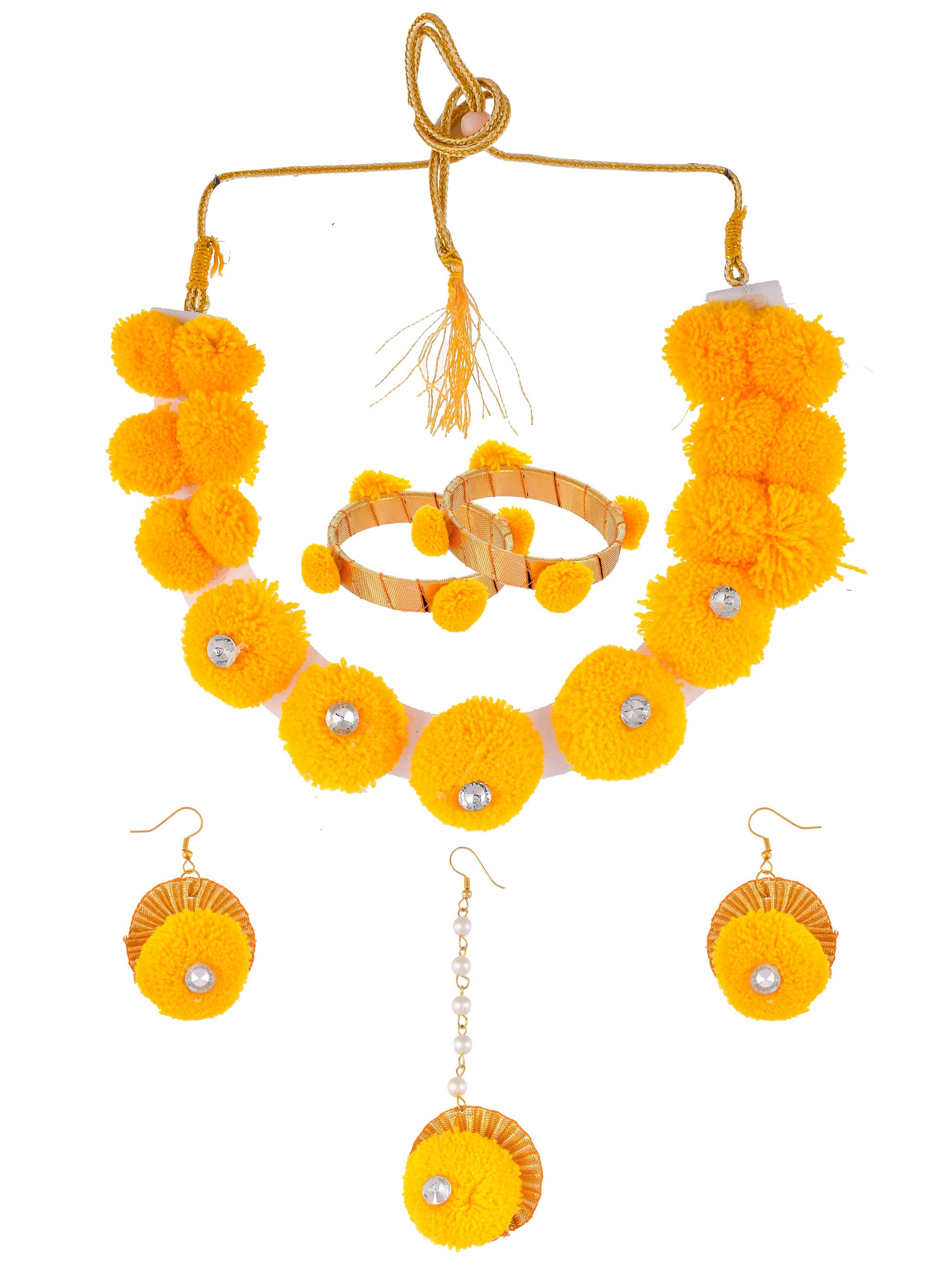 Haldi Artificial Flower Jewellery Set