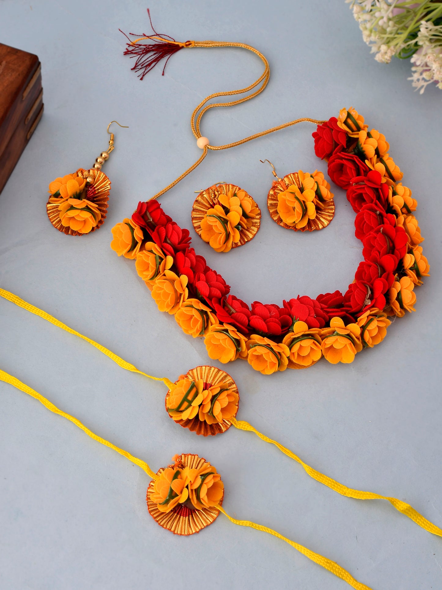 Buy Mehndi Haldi Flower Jewellery Sets for Women Online at