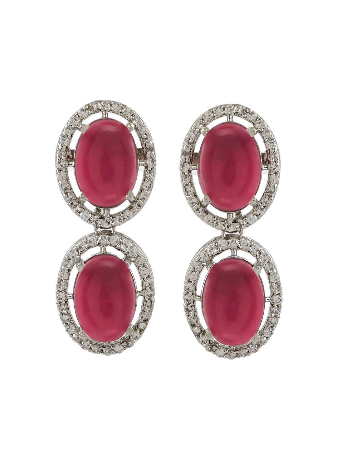 American Diamond Red Jewellery set for women