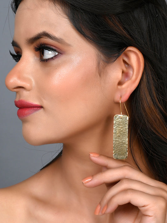 Gold Plated Western Hammered Dangle Earrings for Women Online