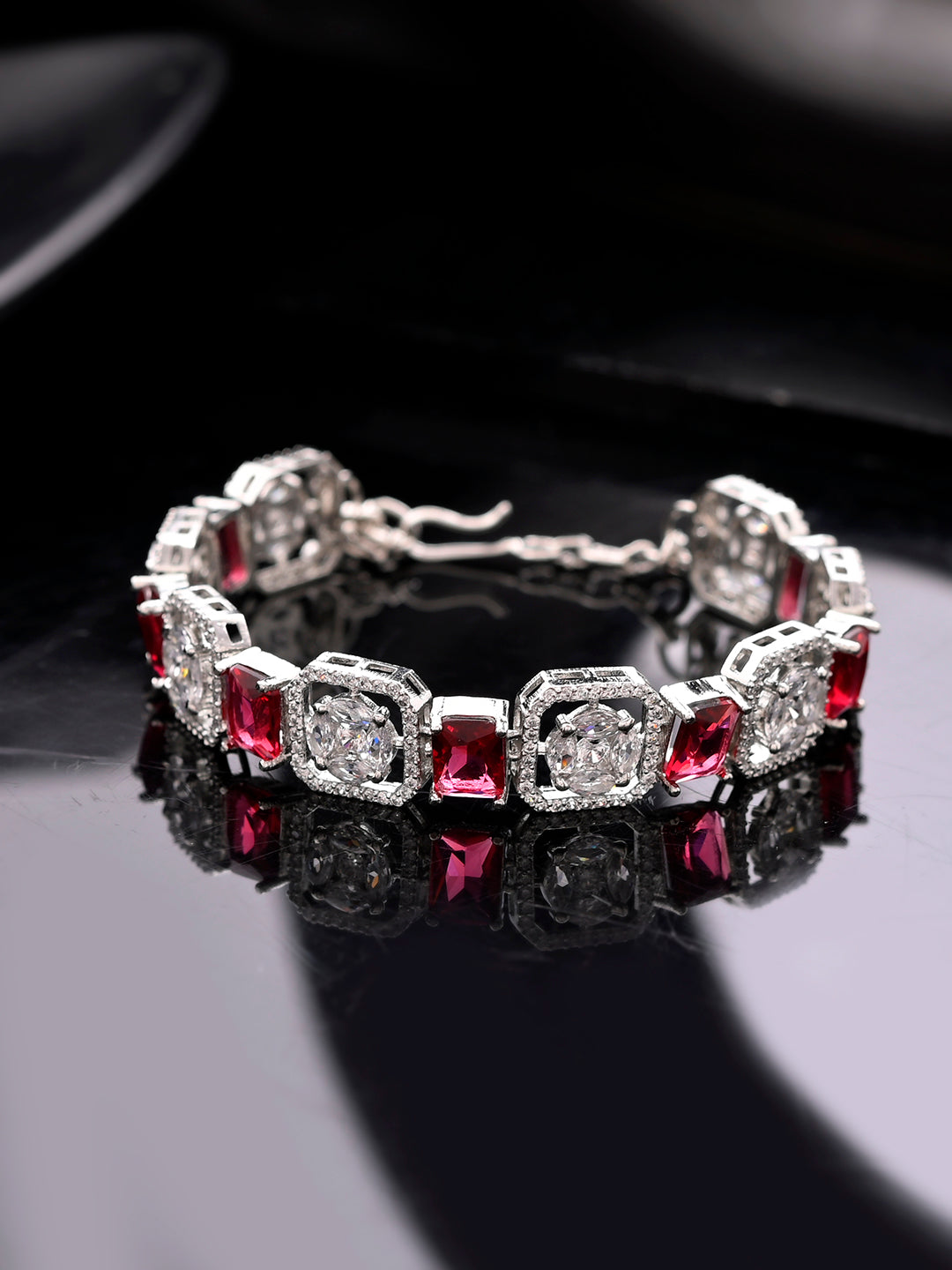 Red American diamond Charm Bracelets for Women