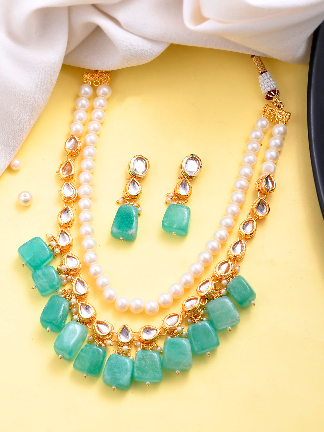 Kundan Pearl Jewellery Set For Women