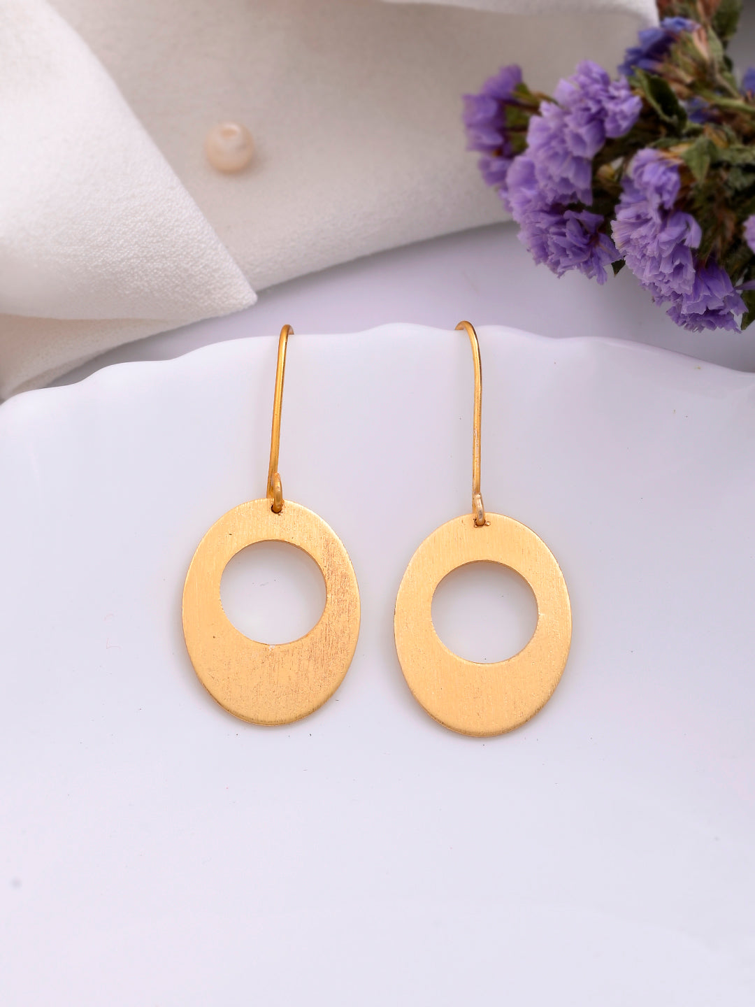 Gold-Plated Brass Chandbali Brass Drop Earrings for Stylish Women