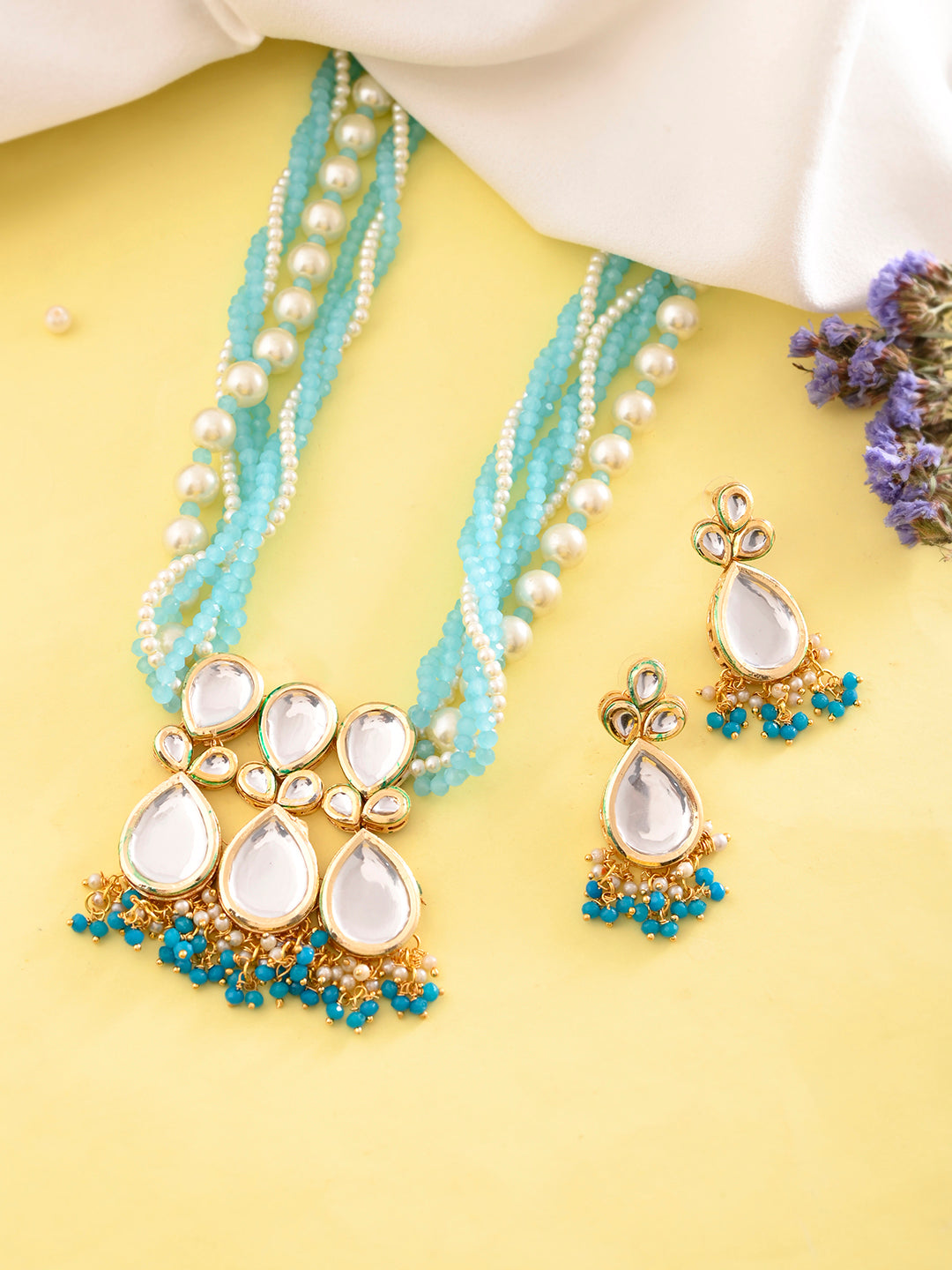 Gold Plated Kundan Jewellery Set For Women