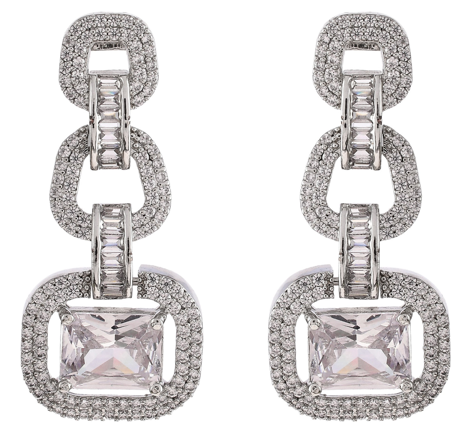 American Diamond Silver Plated Jewellery Set