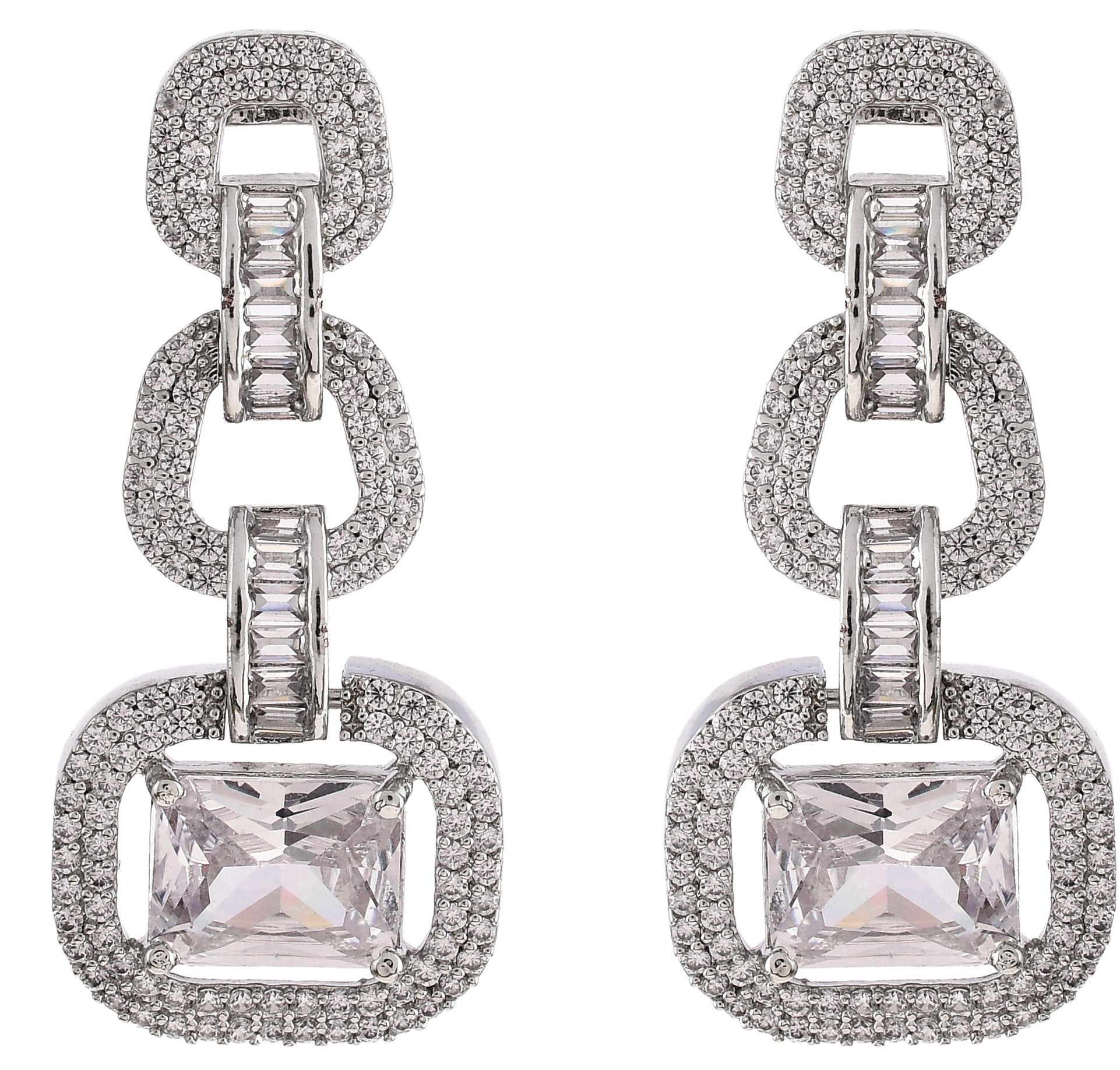 American Diamond Silver Plated Jewellery Set