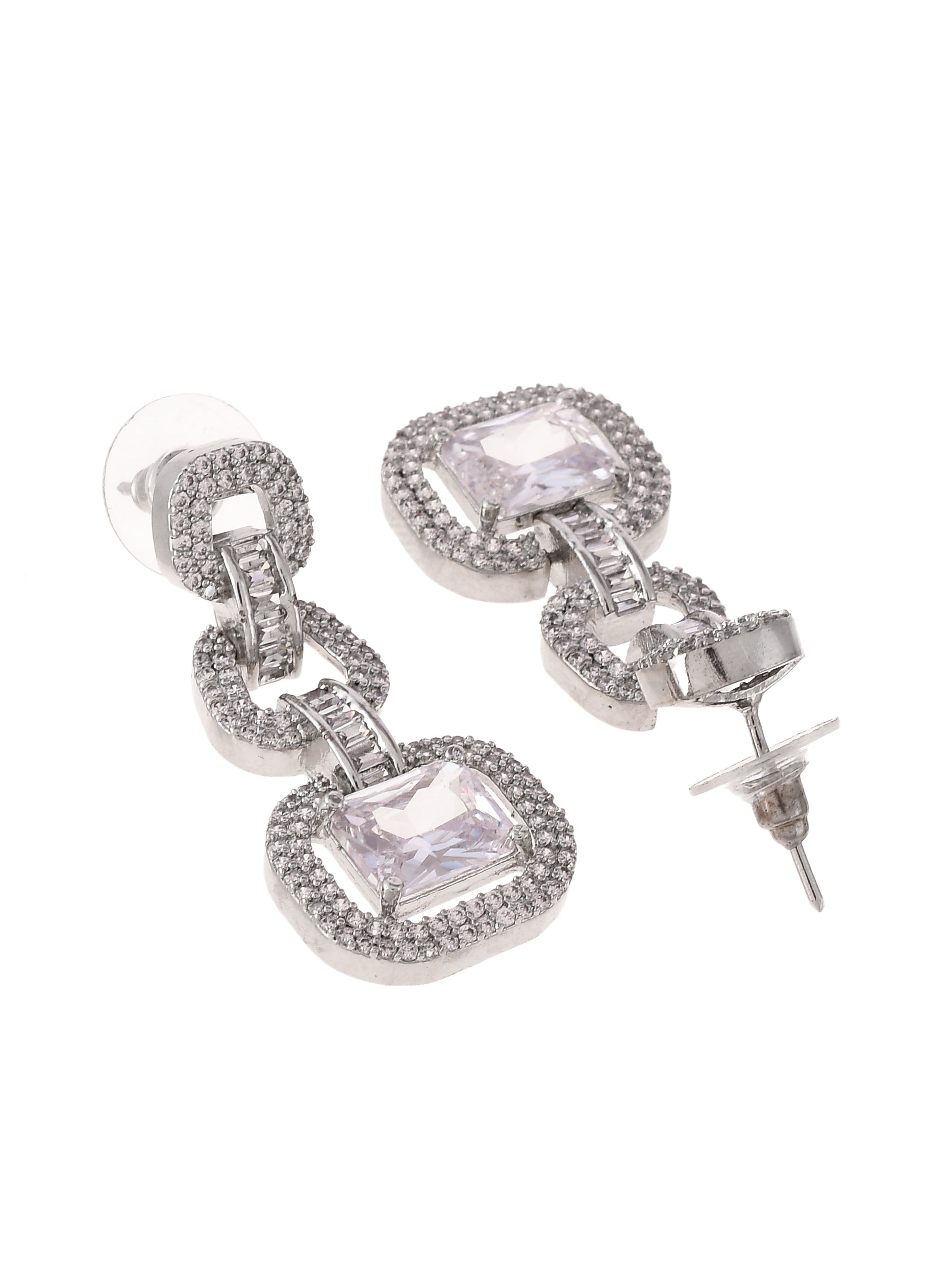 American Diamond Silver Plated Jewellery Set