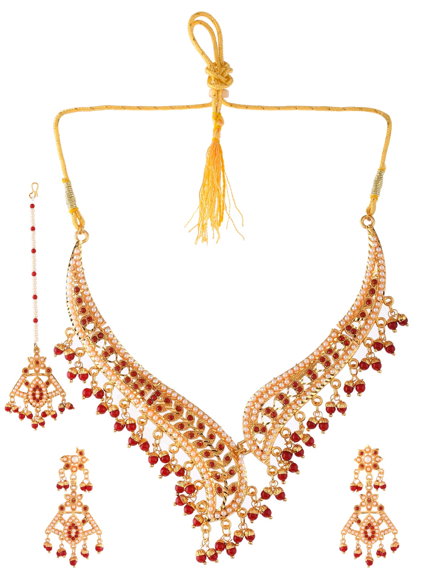 Gold plated Ethnic Traditional Jewellery set With Maang tikka