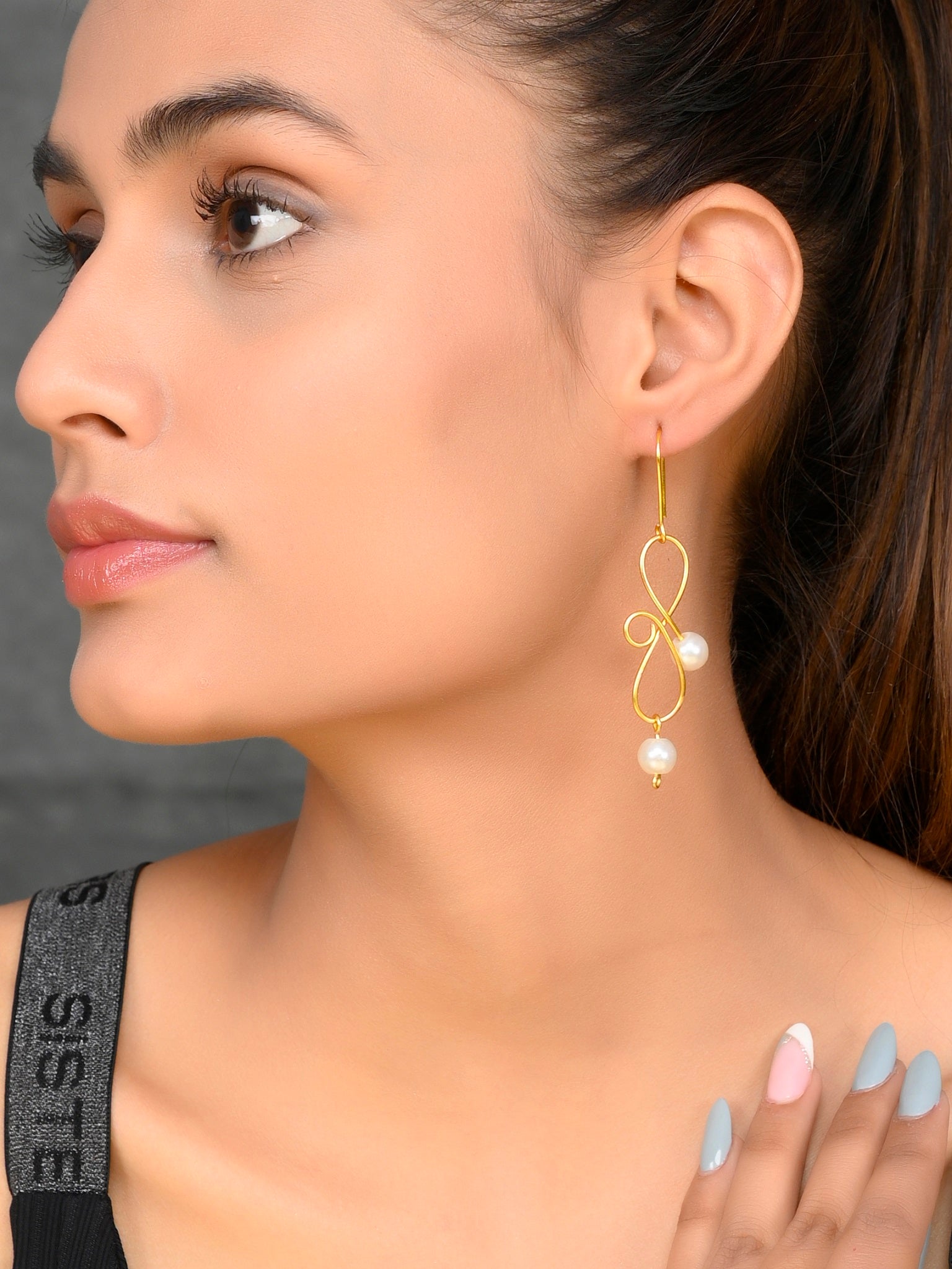 Gold Plated Pearl Drop Earrings