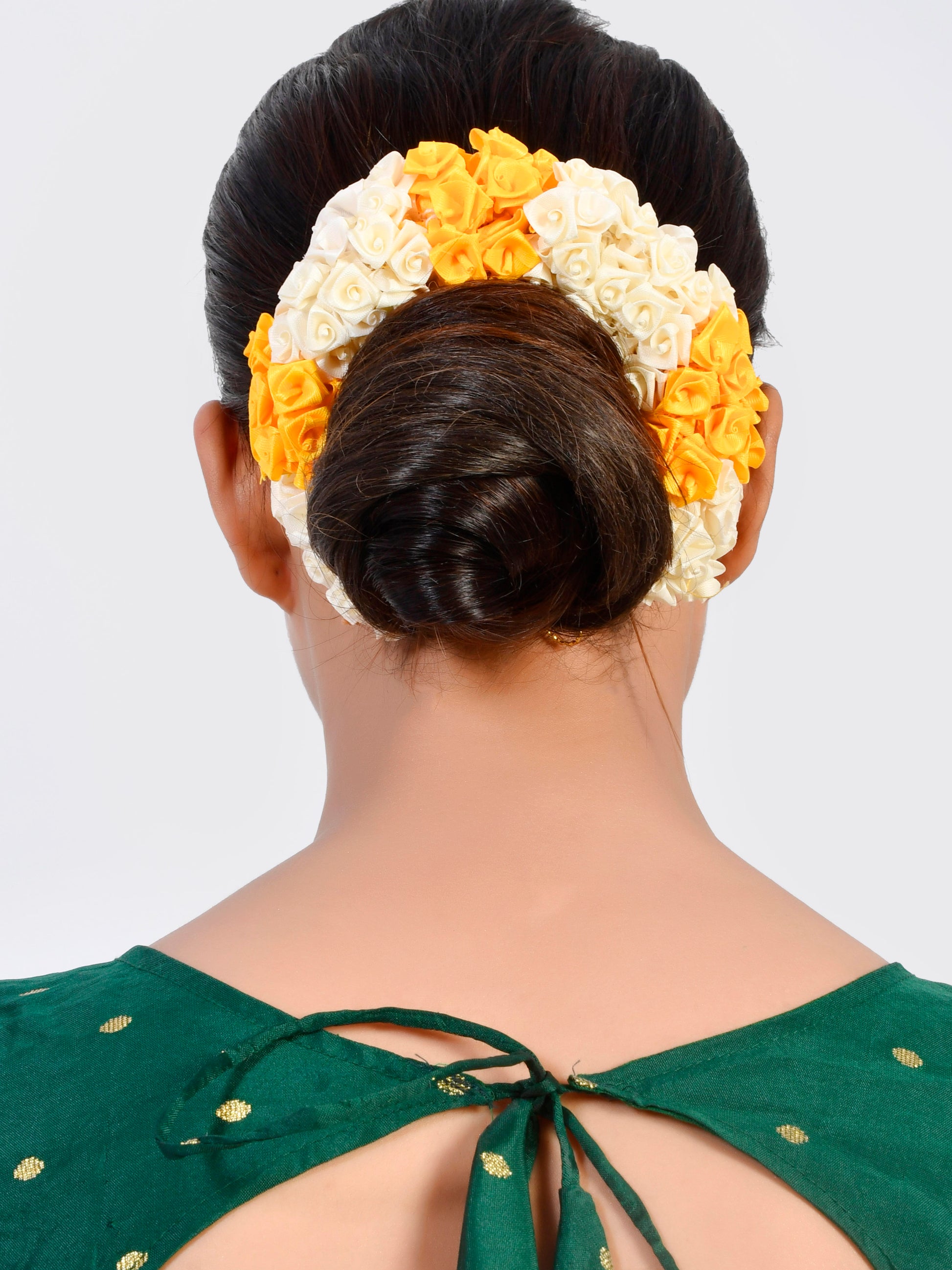 Yellow and White Ribbon Floral Hair Accessory Set