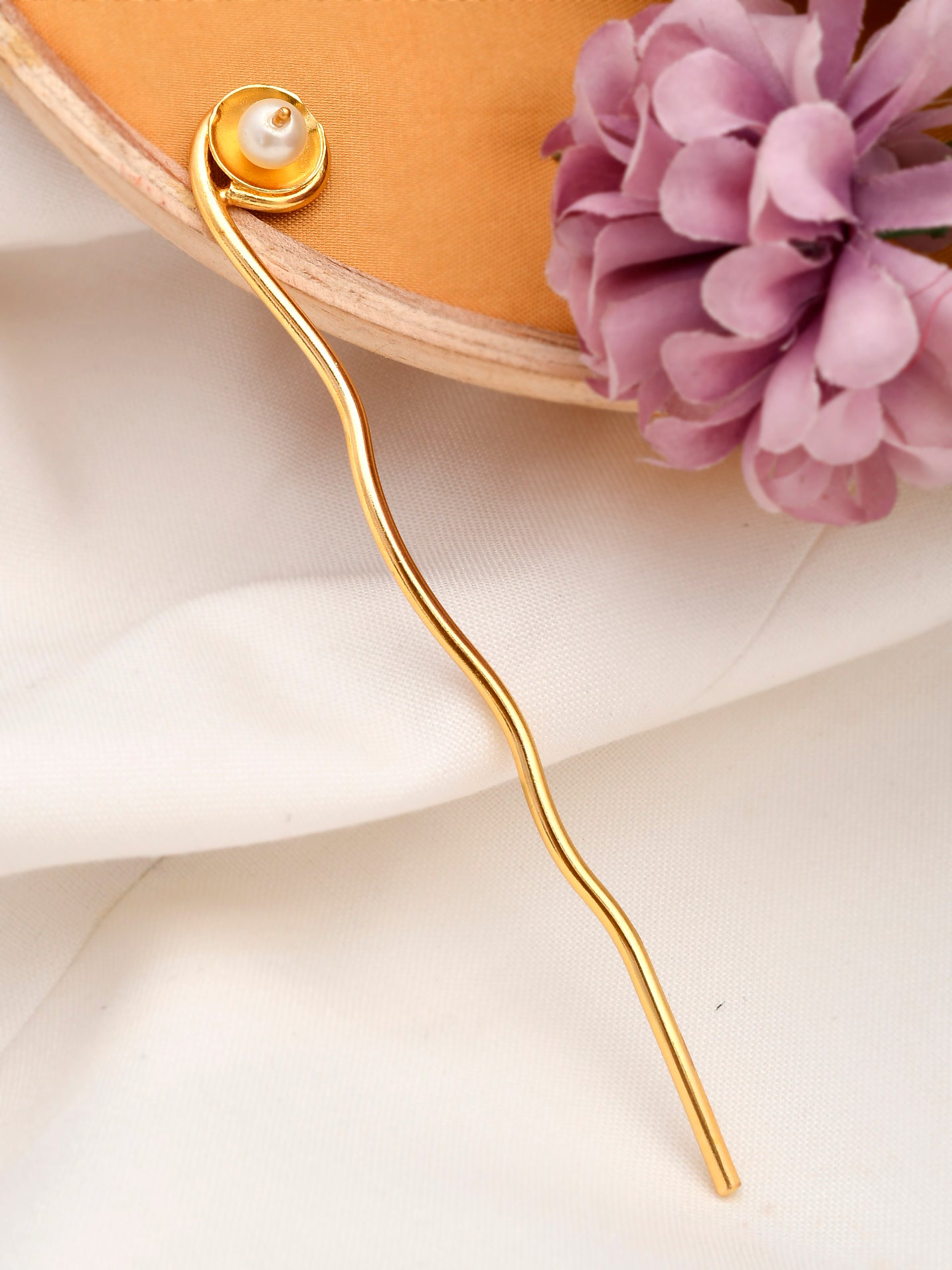 Pearl Gold Plated Geisha Hair Stick Accessory for Women Online